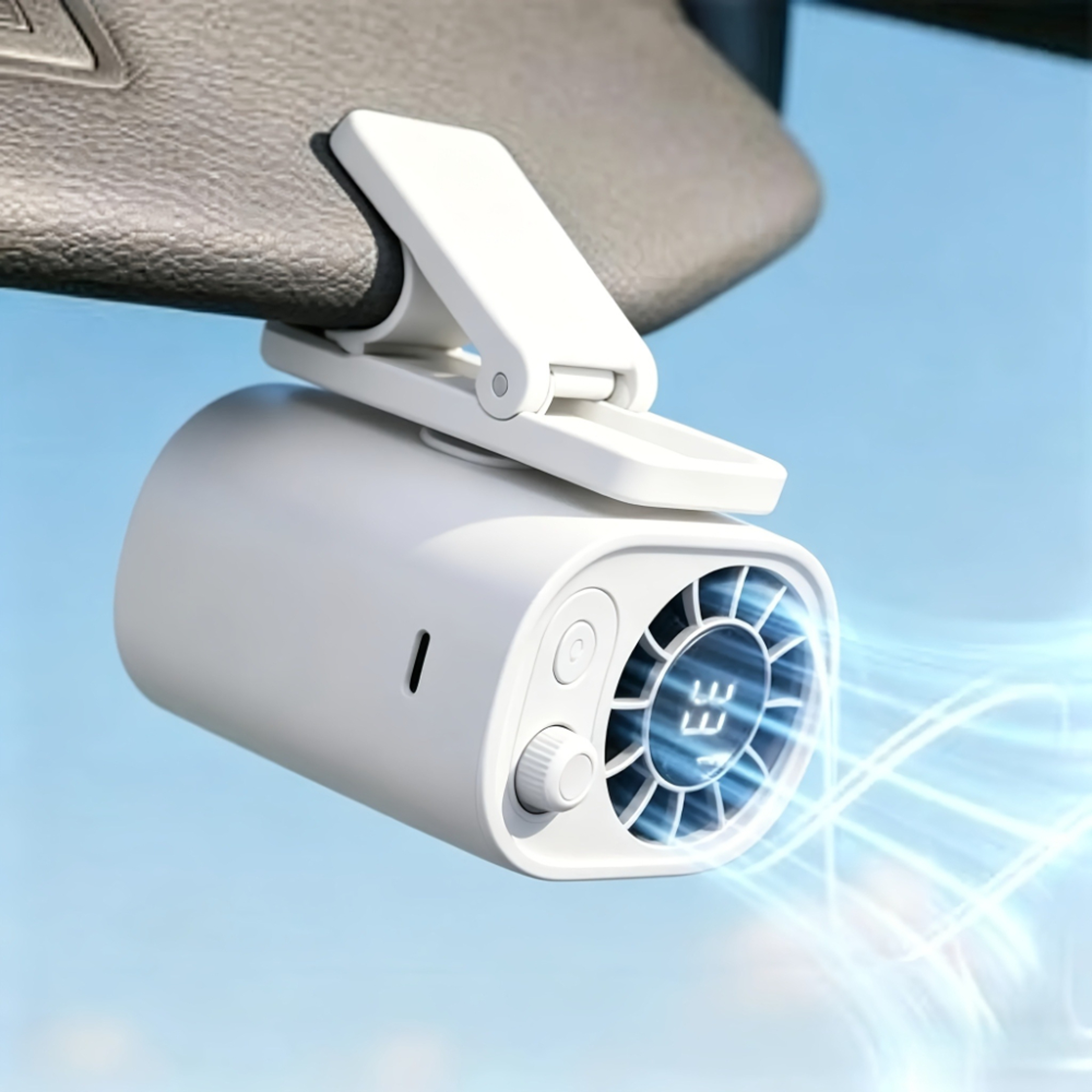 Portable Car Fan USB Rechargeable Clip On Mini Cooling Fan With Adjustable Speed For Sun Visor  Tra 0