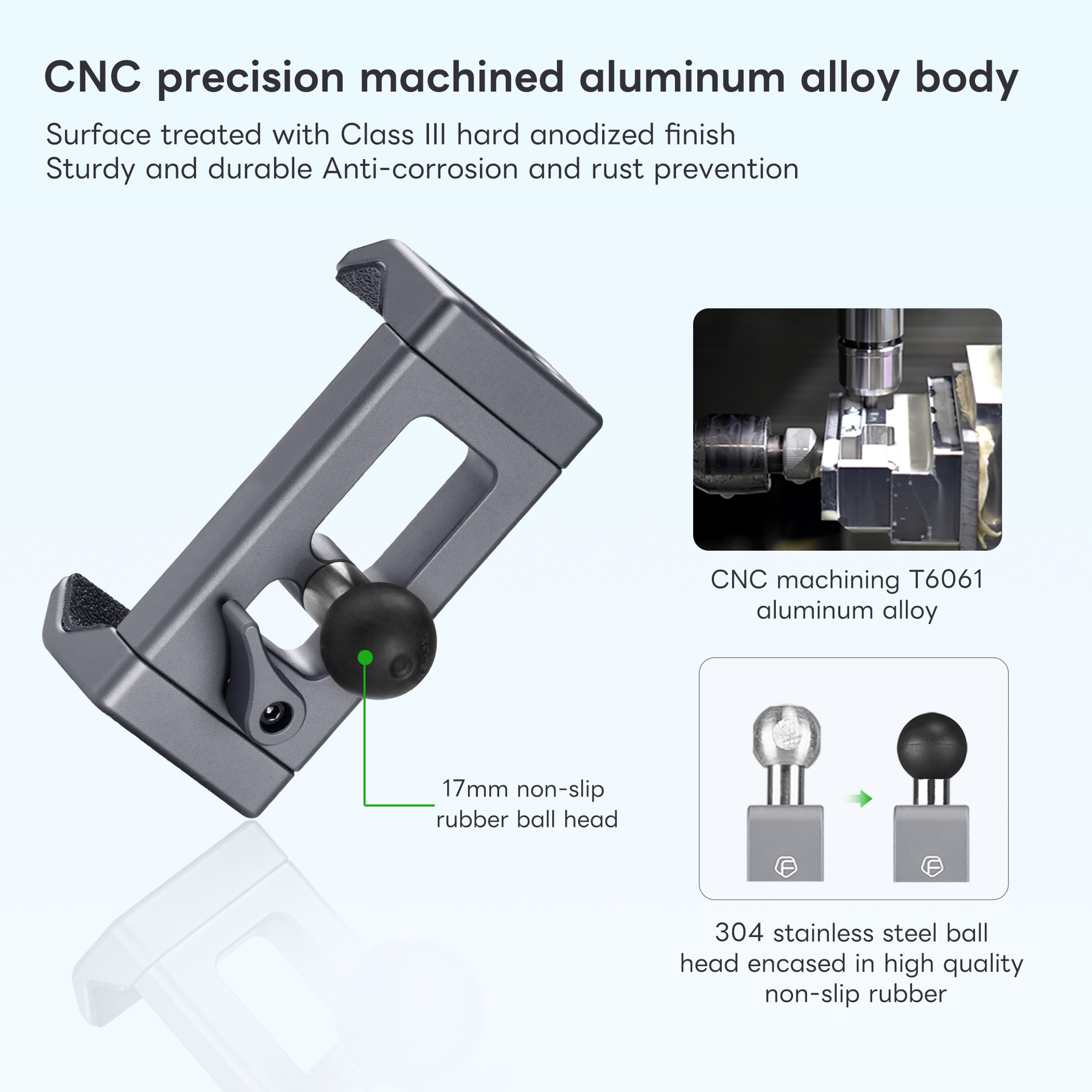Aluminum Motorcycle Phone Mount With Rotation For Bikes  Ball Mount 1