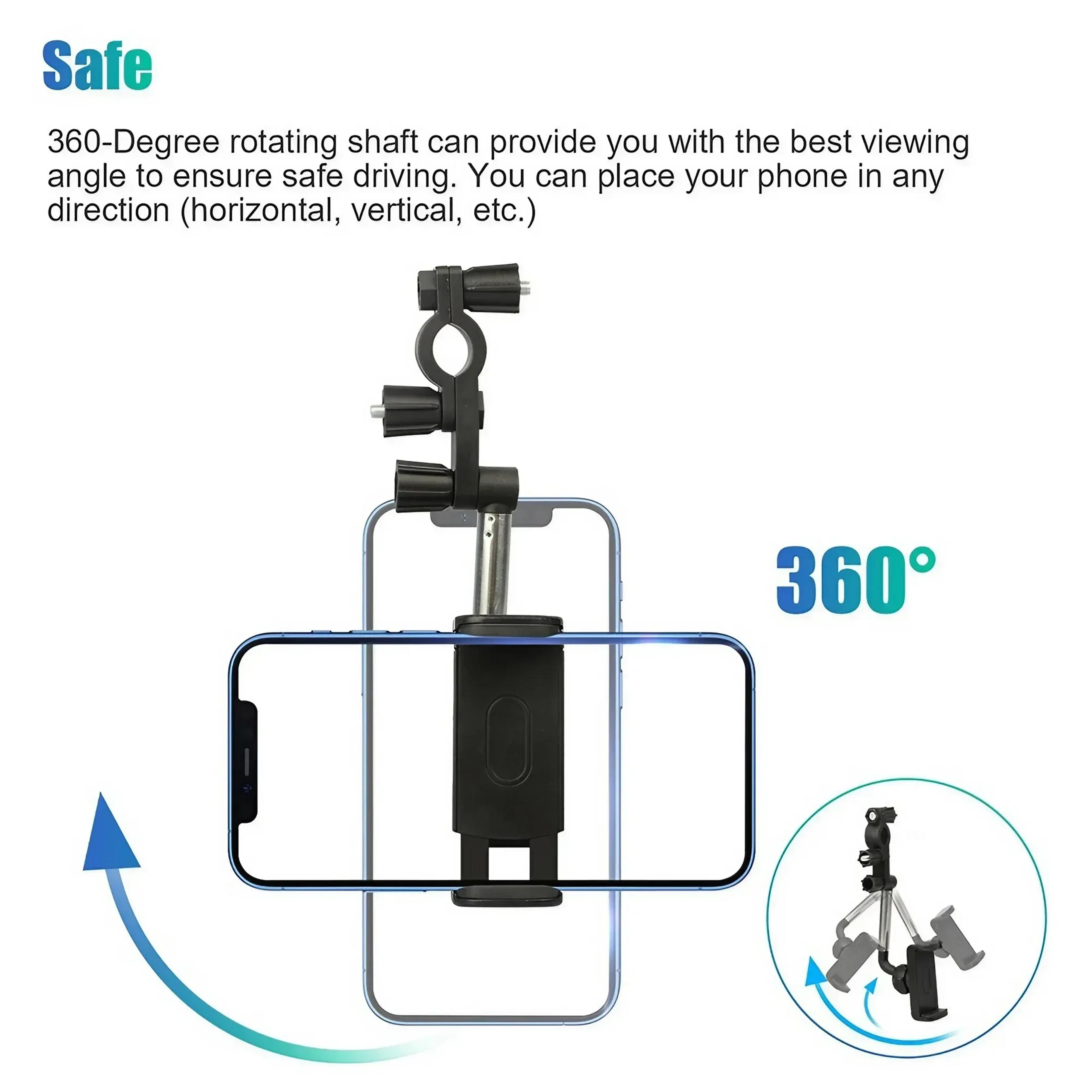 Car Phone Mount Rearview Mirror Holder Adjustable Universal Smartphone Stand 5