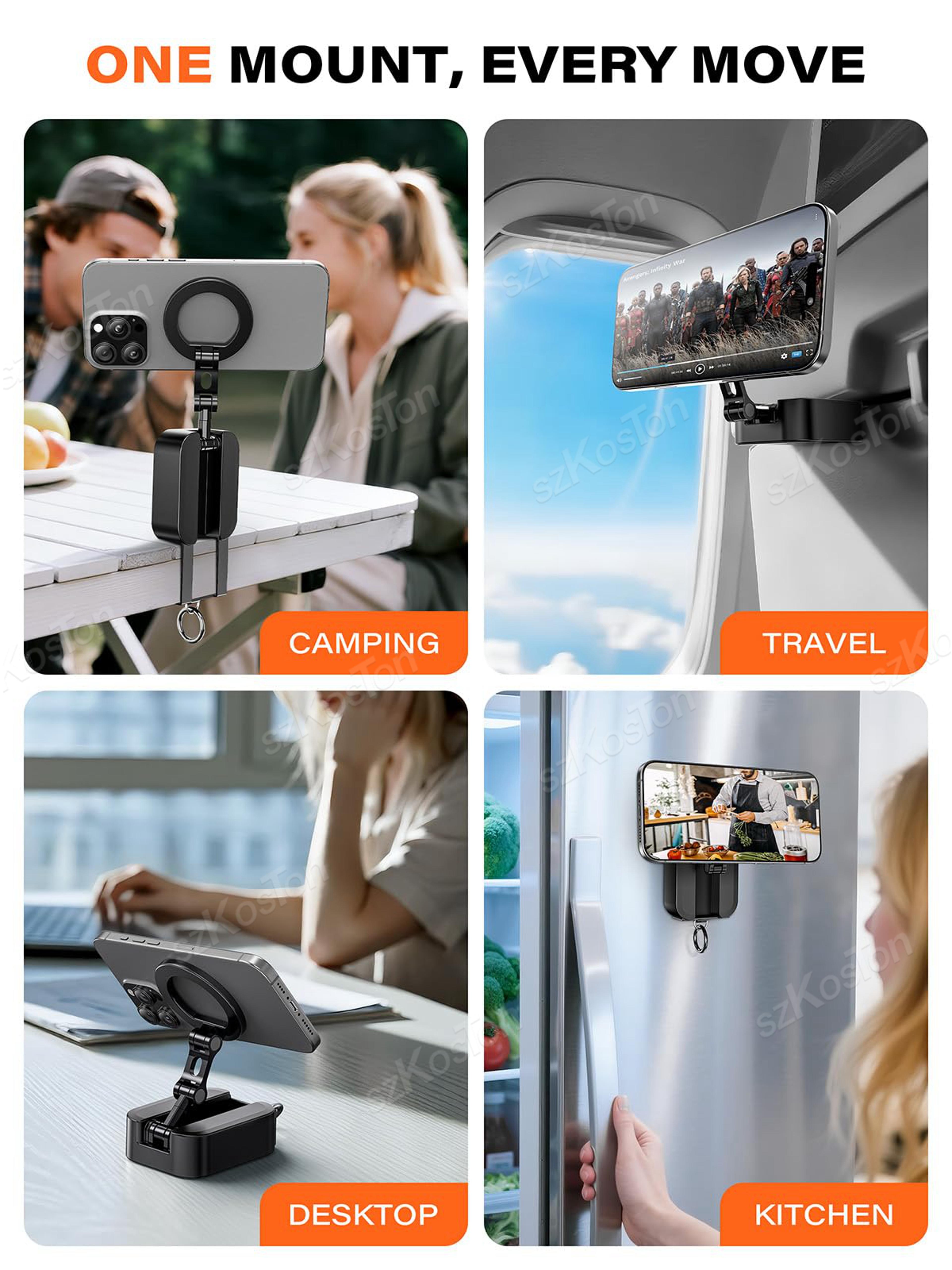 Magnetic Phone Holder With Tray Table Phone Mount  Universal Clamp 6