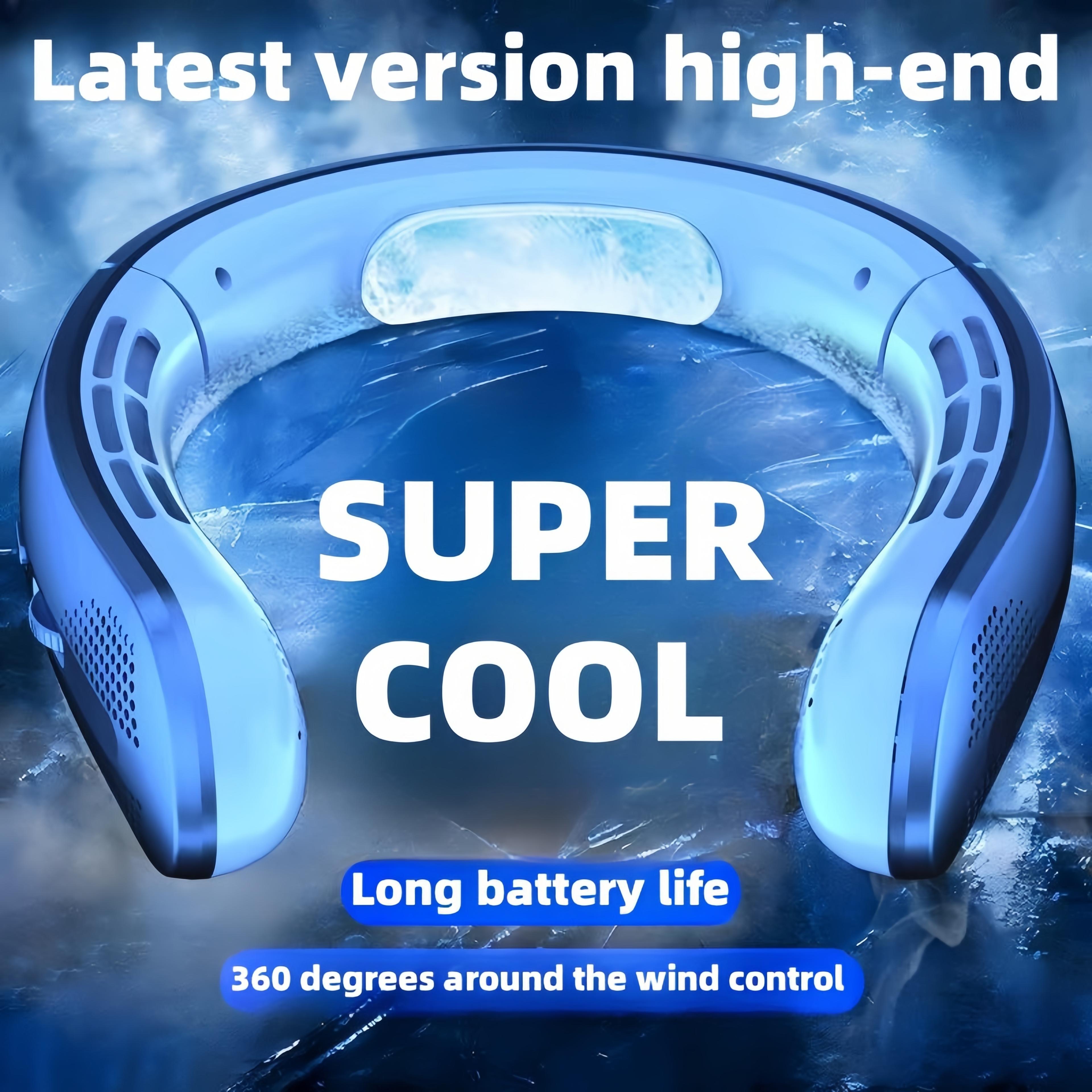Portable Neck Fan USB Rechargeable Bladeless Personal Cooling Fan With LED Display 3