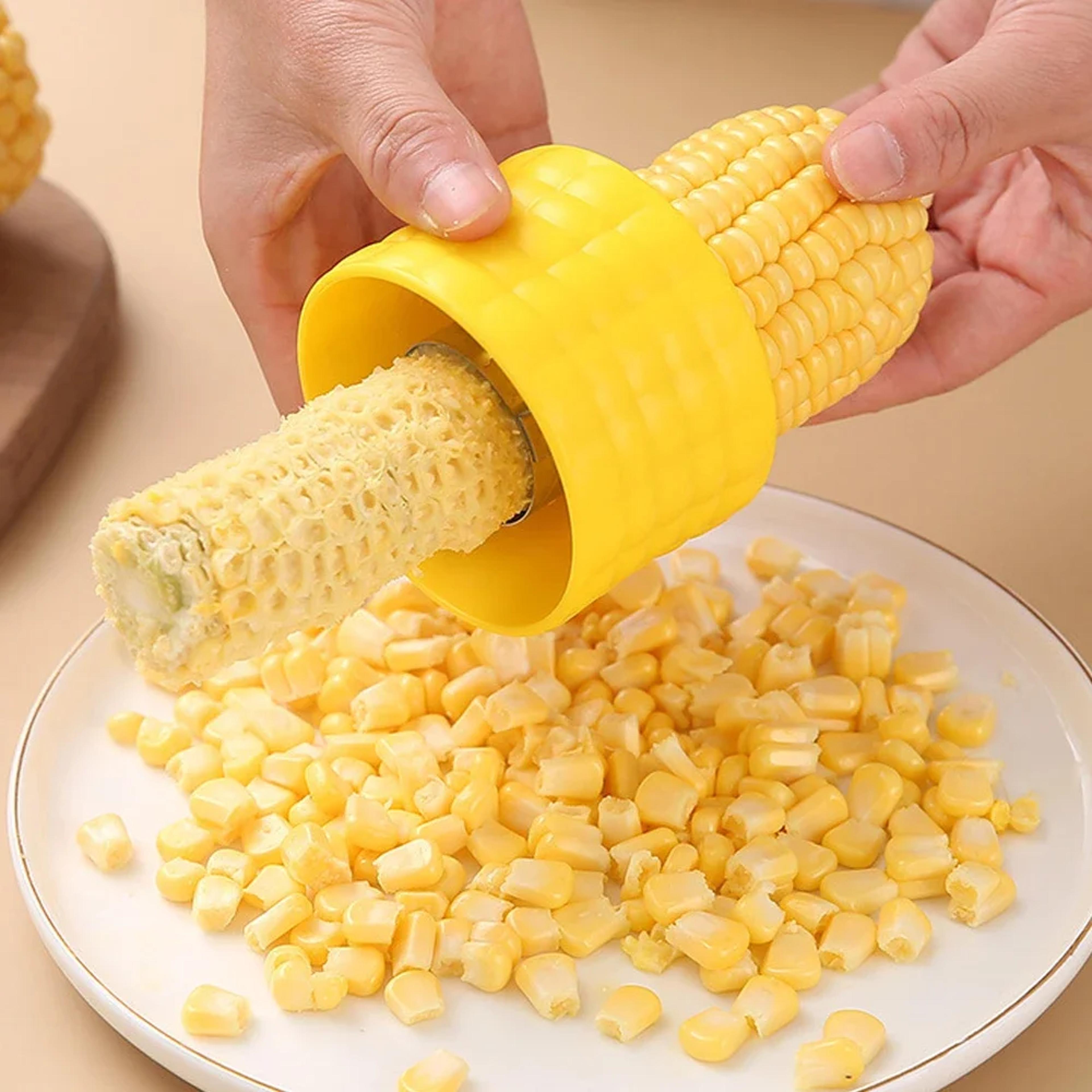 premium corn stripper stainless steel corn cob peeler & corn kernel remover kitchen gadget