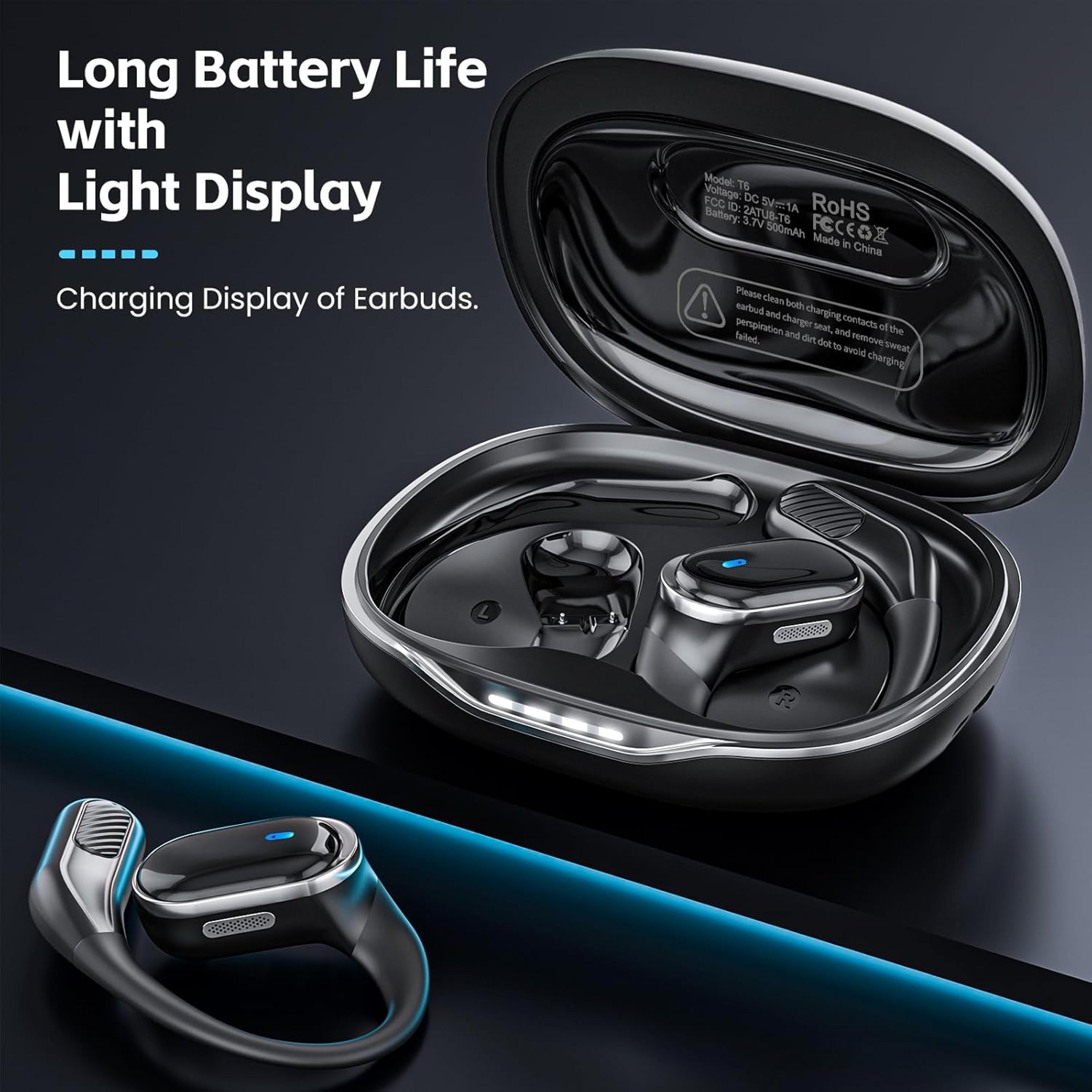 Open Ear Earbuds Bluetooth OWS Wireless Sports Headphones With 60H Playtime 4