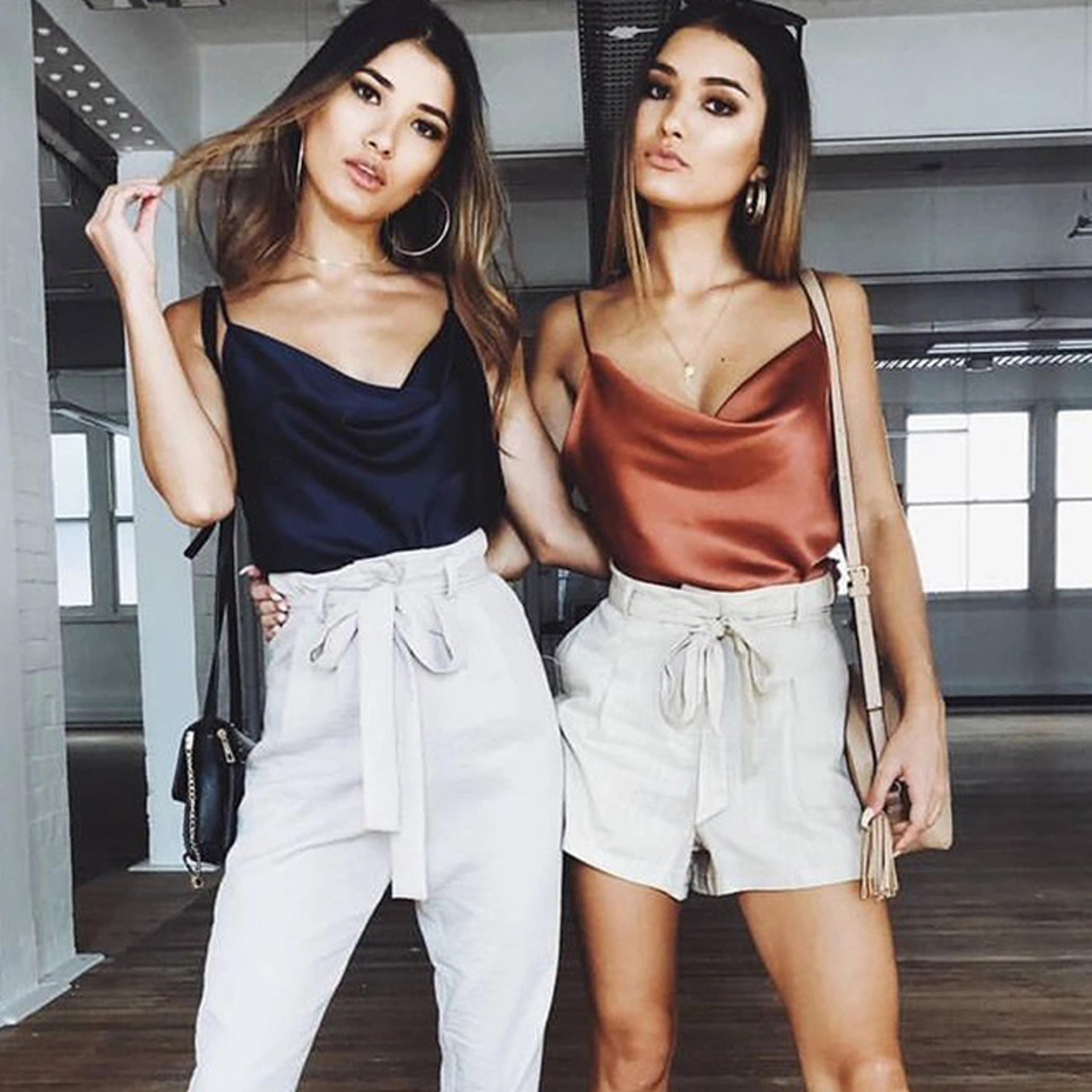 Silky Satin Camisole For Women Spaghetti Strap Summer Tank Top 9