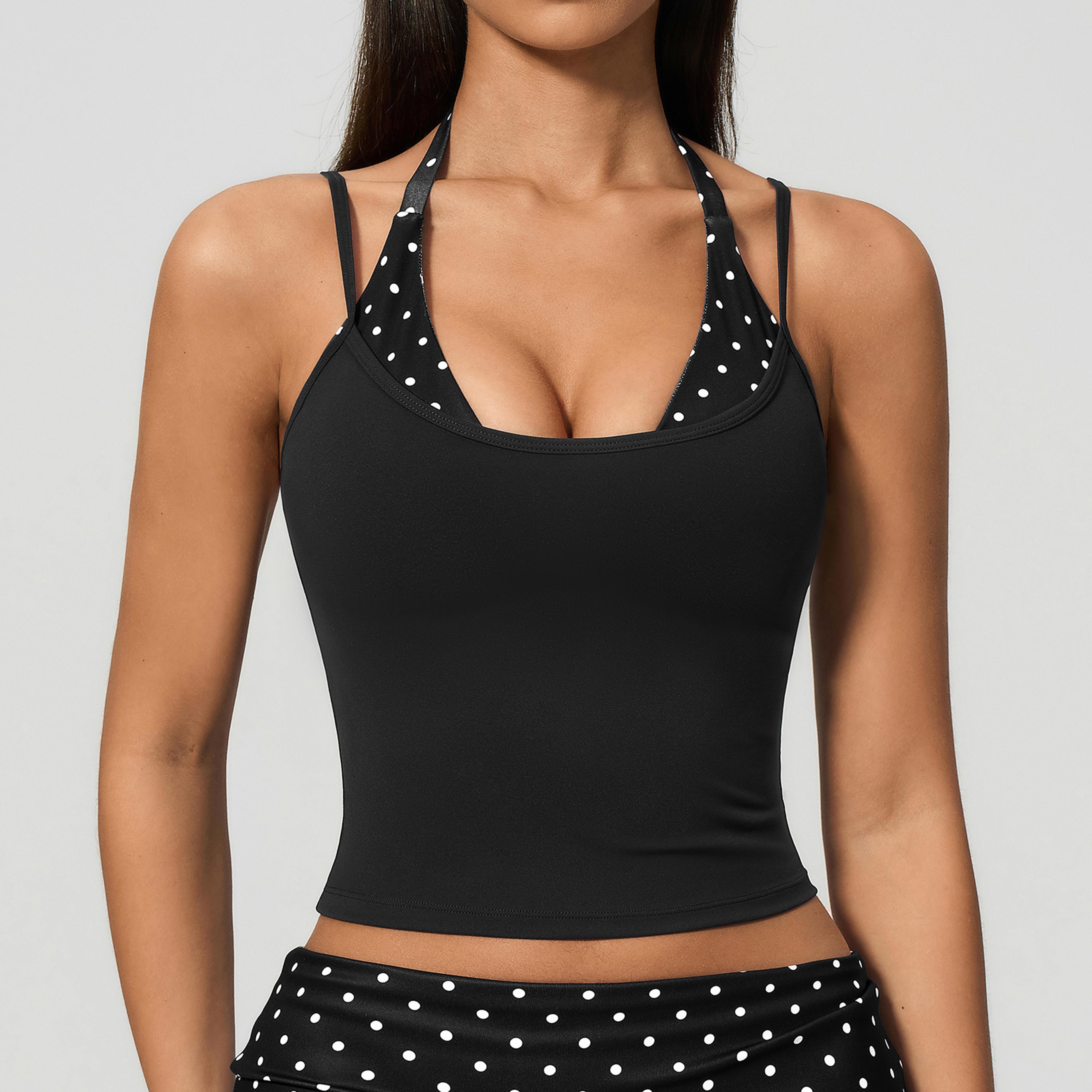 Womens Sports Bra Yoga Tank Top With Built In Support Breathable Workout Top For Gym  Fitness 5