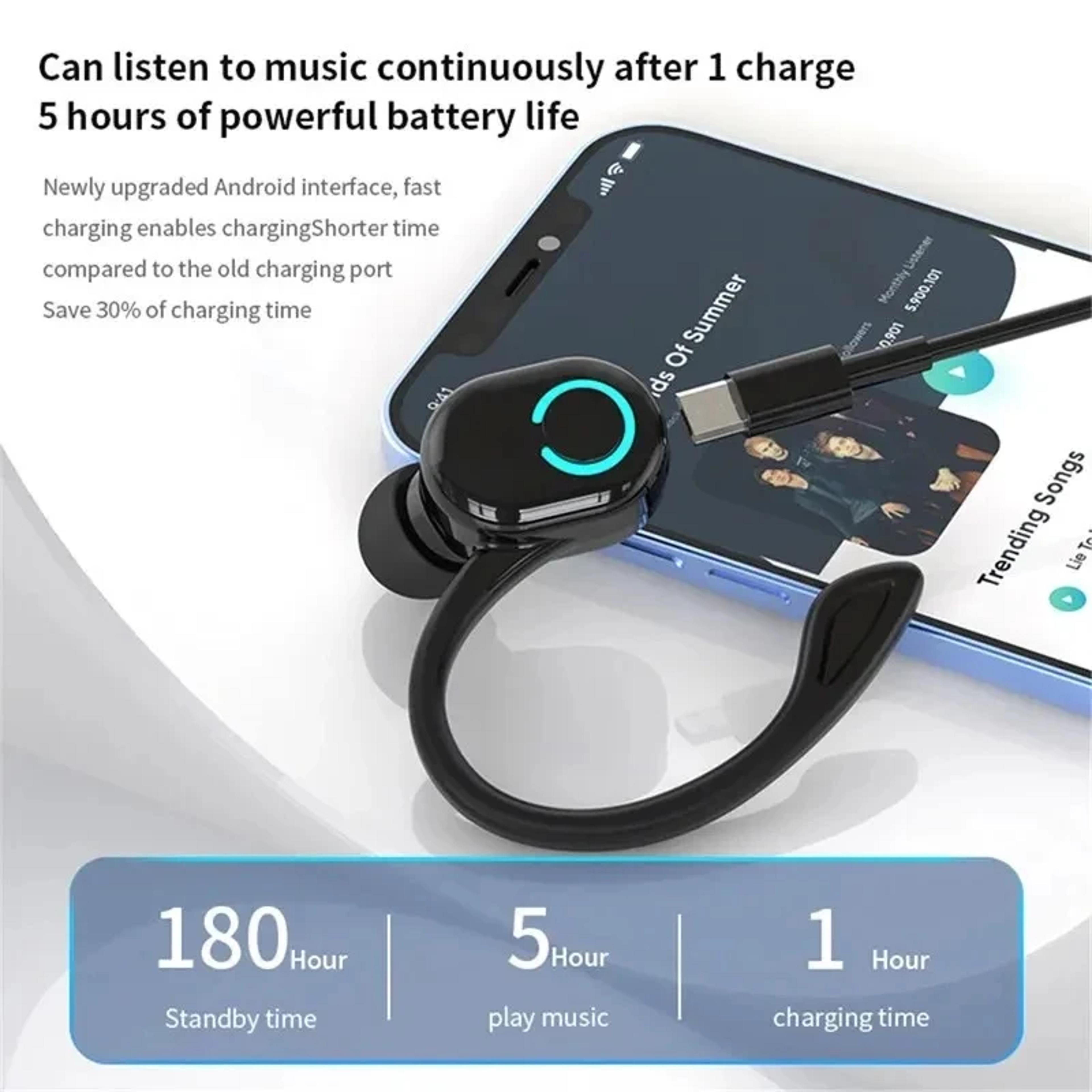 Bluetooth Ear Hook Headphones With Mic Wireless Sports  Business Headset 3