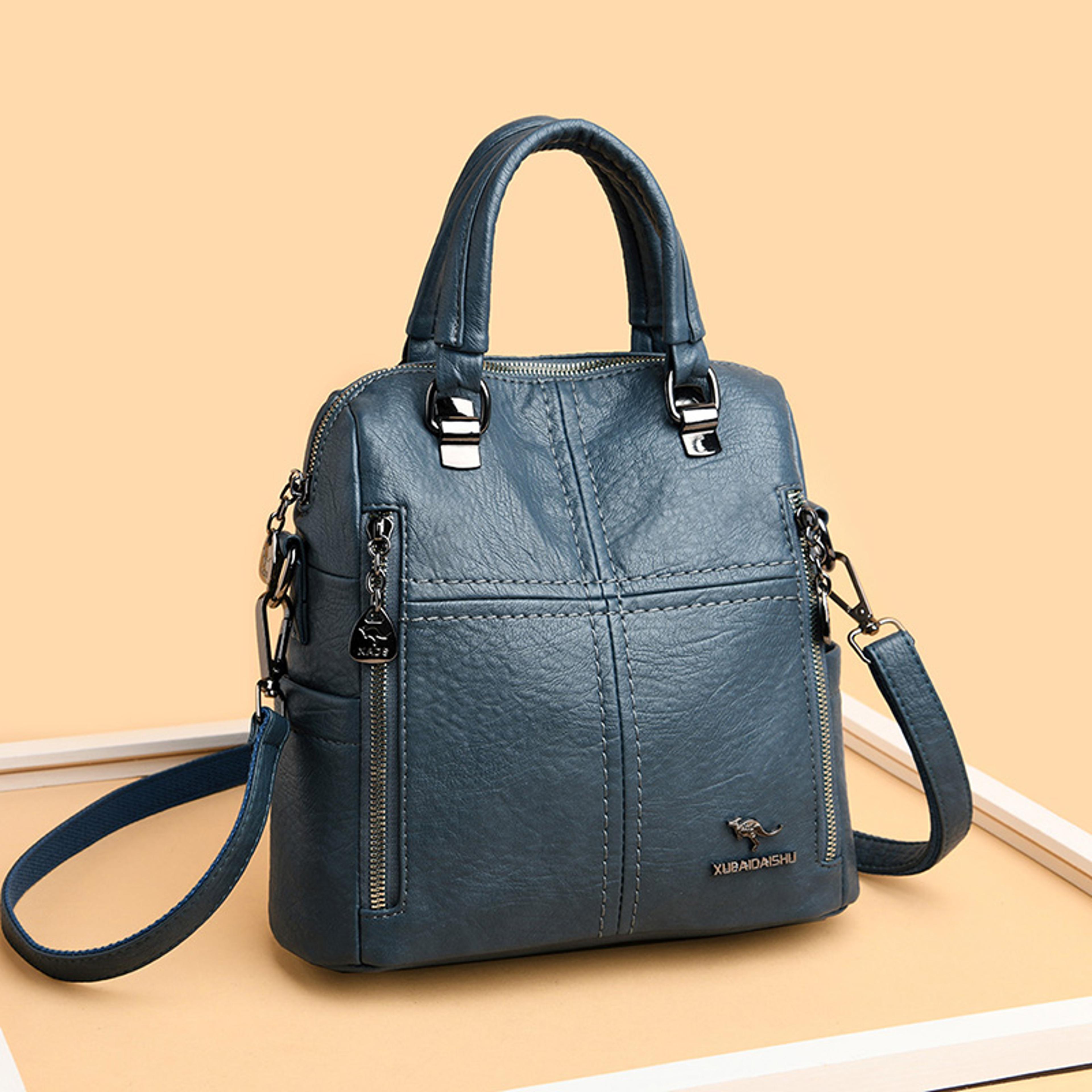 Elegant Womens Leather Backpack For Everyday Travel Back To School Backpack Multifunction Fashion B 6
