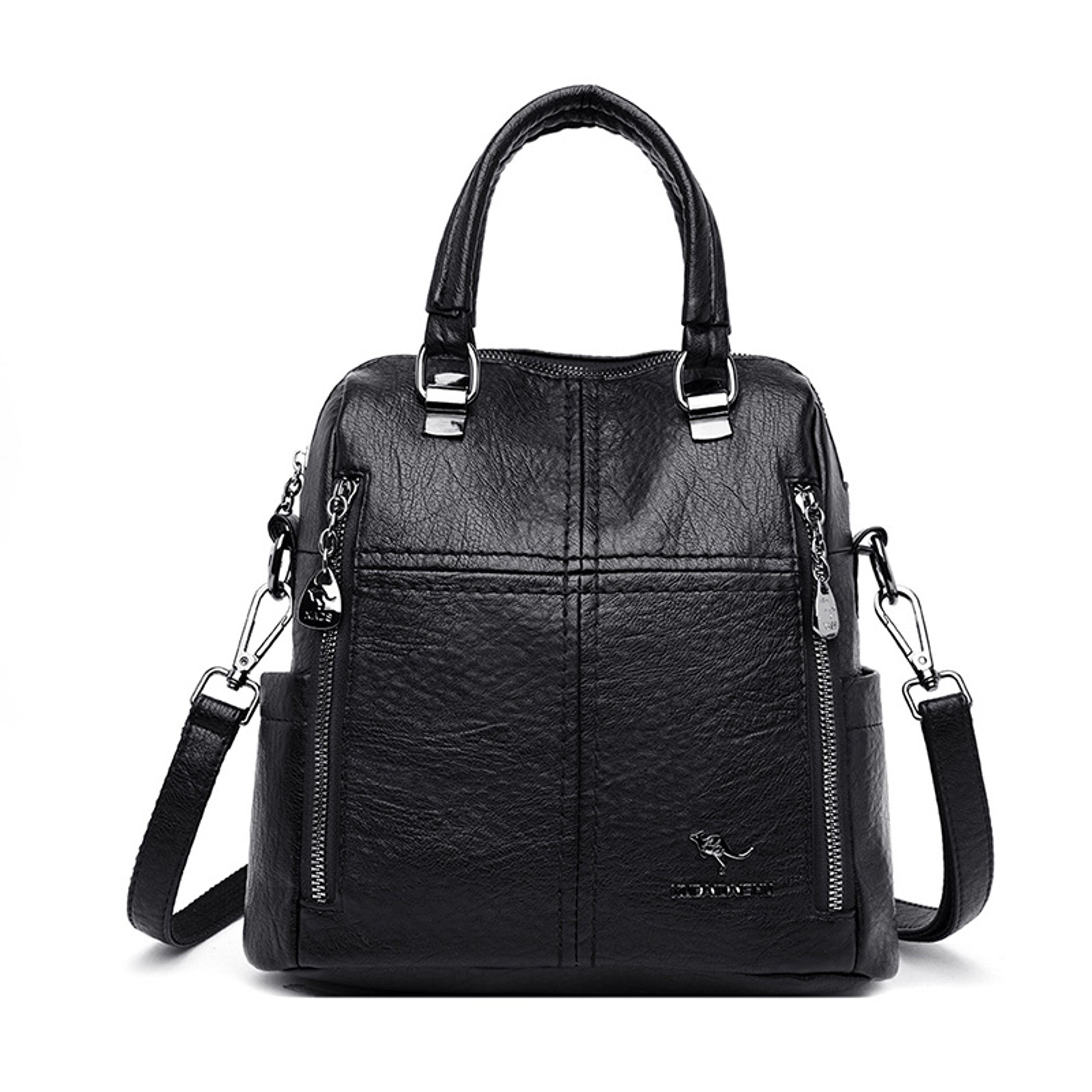 Elegant Womens Leather Backpack For Everyday Travel Back To School Backpack Multifunction Fashion B 4