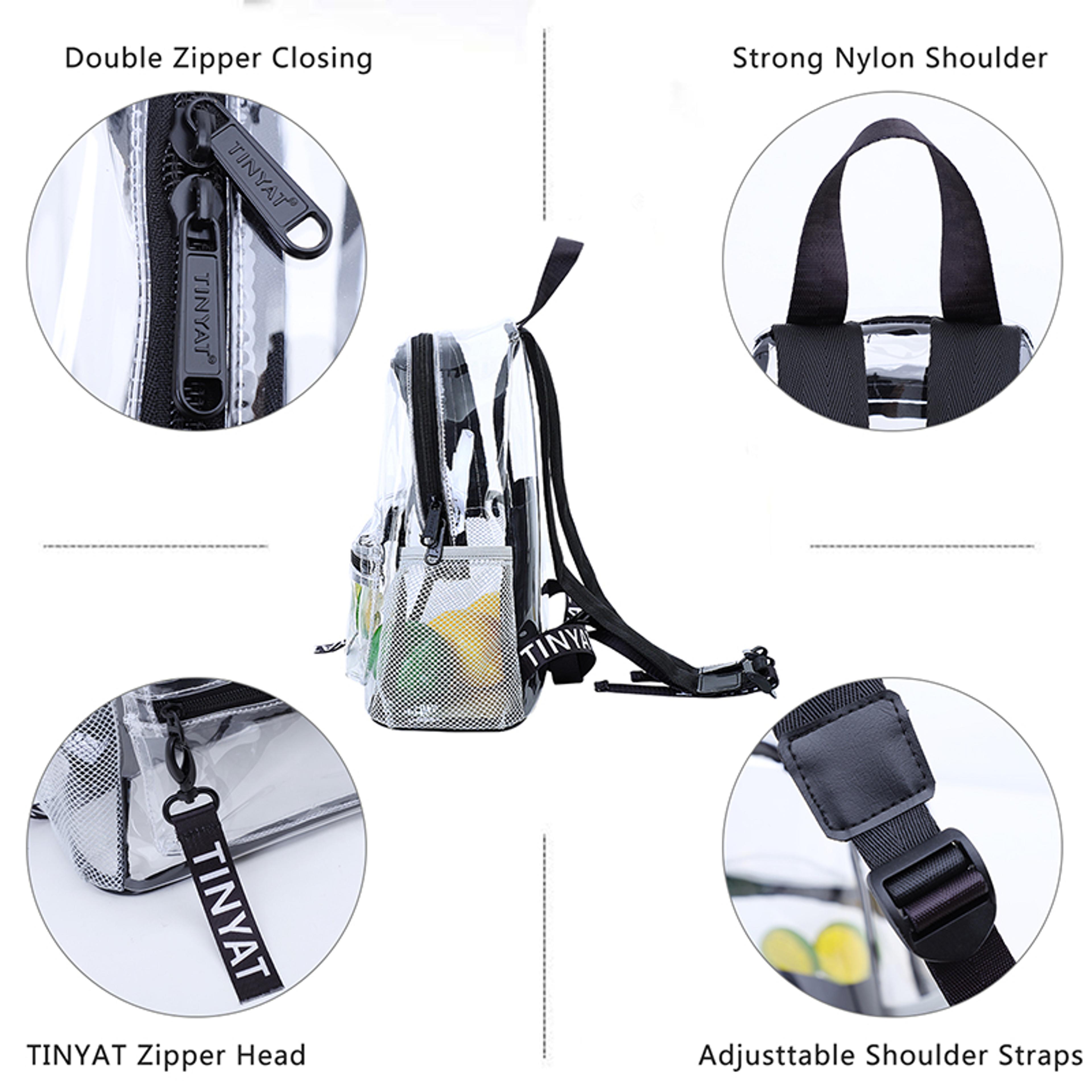 Heavy Duty Clear Backpack Large Capacity Transparent School  Travel Backpack 7