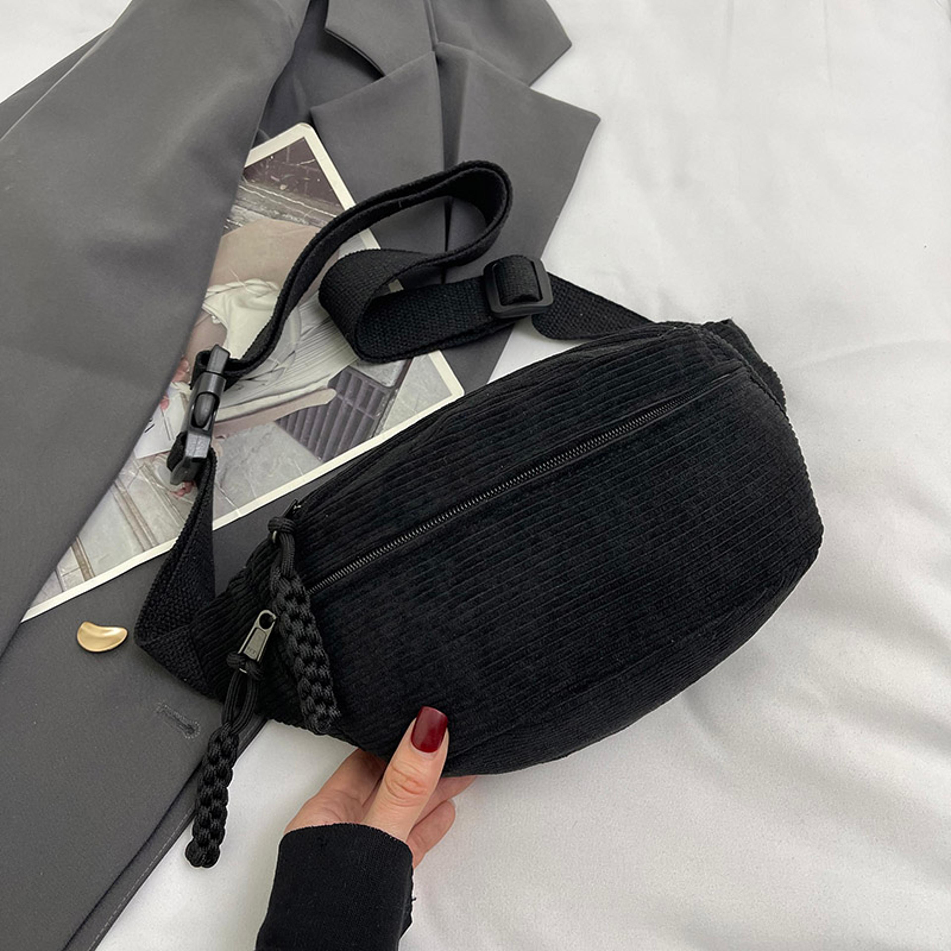 Corduroy Belt Bag For Women Casual Crossbody Fanny Pack Shoulder Chest Sling Bag 2