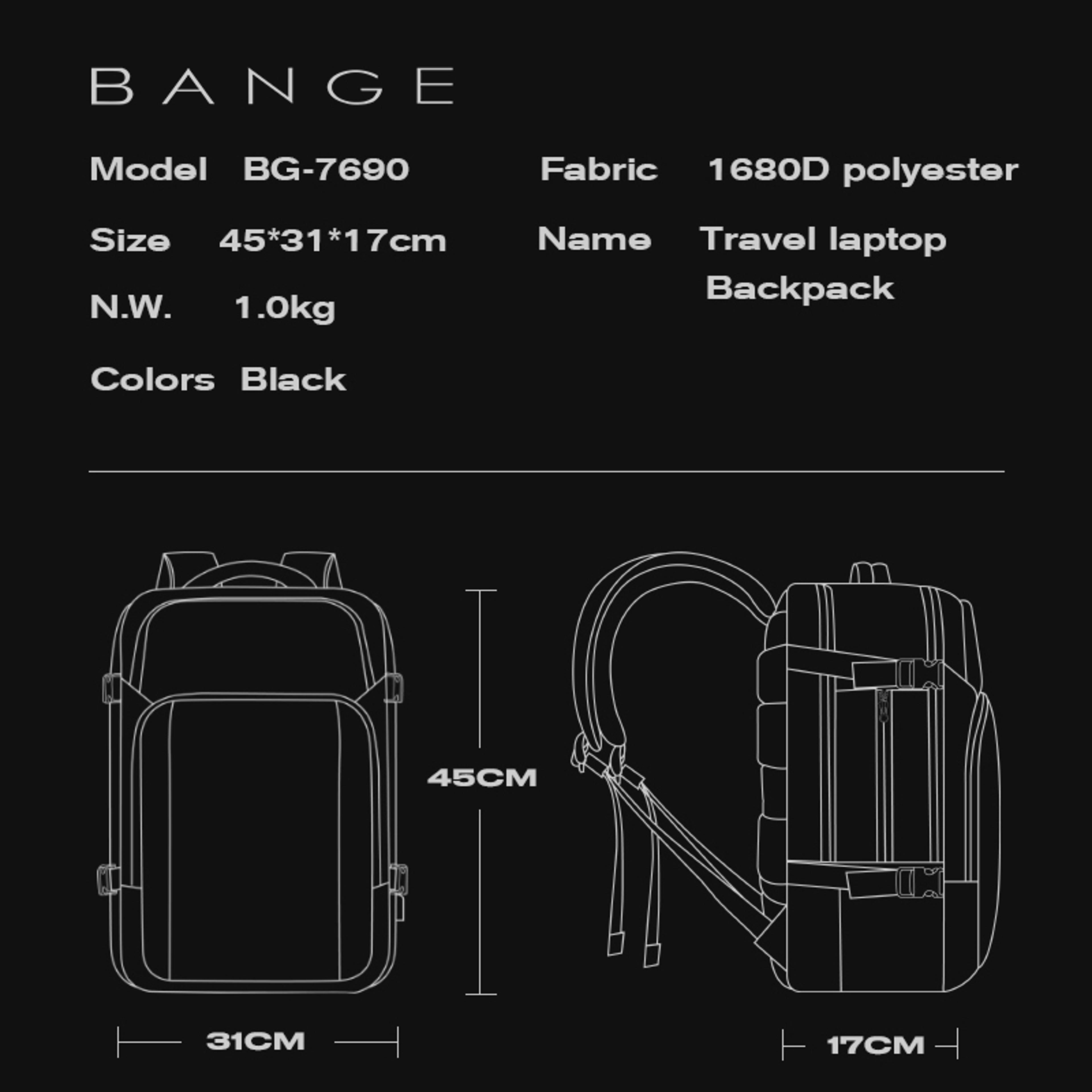 Laptop Backpack Waterproof Business Travel Backpack With USB Charging Port 1