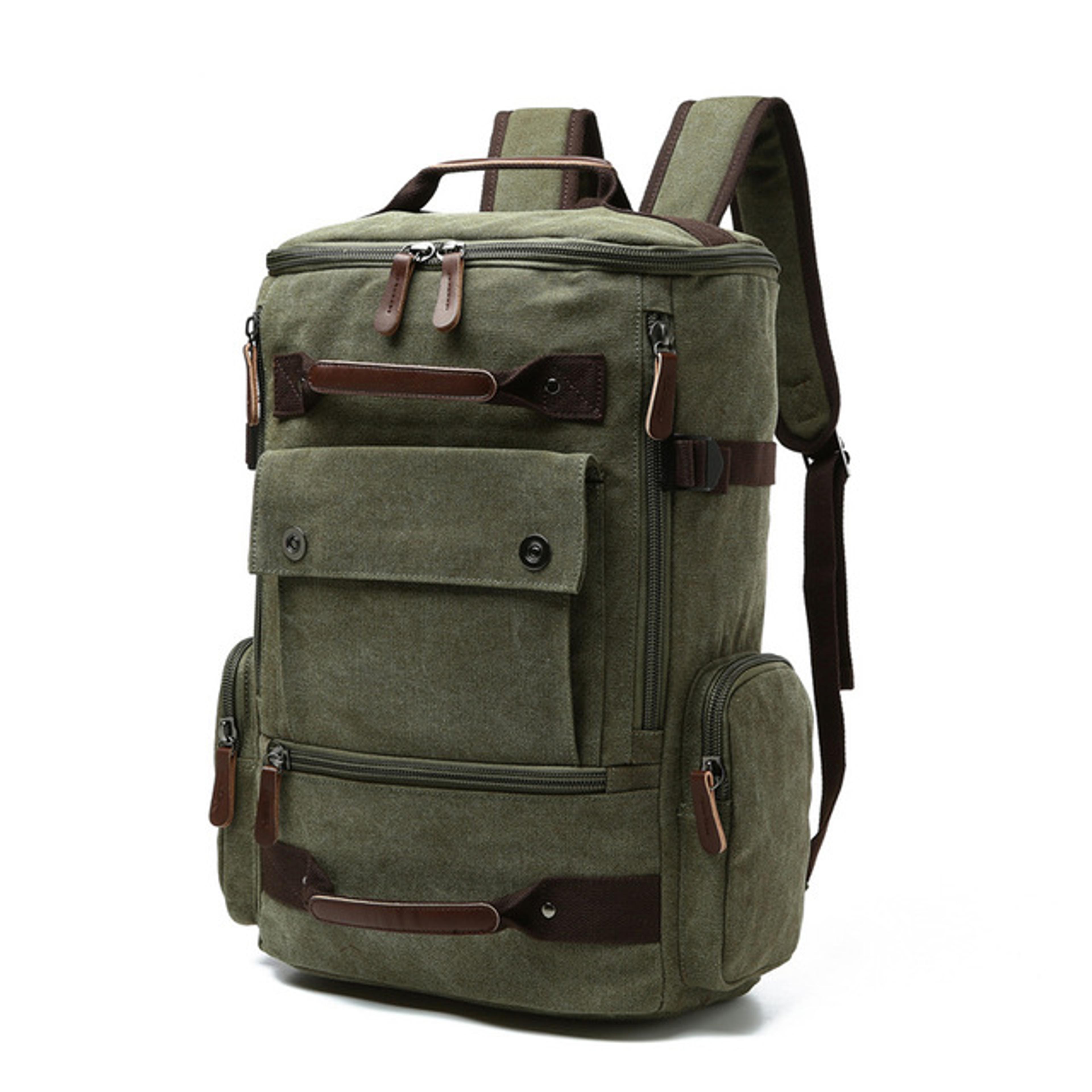 Vintage Canvas Laptop Backpack Large Capacity Travel School Rucksack For Men 1