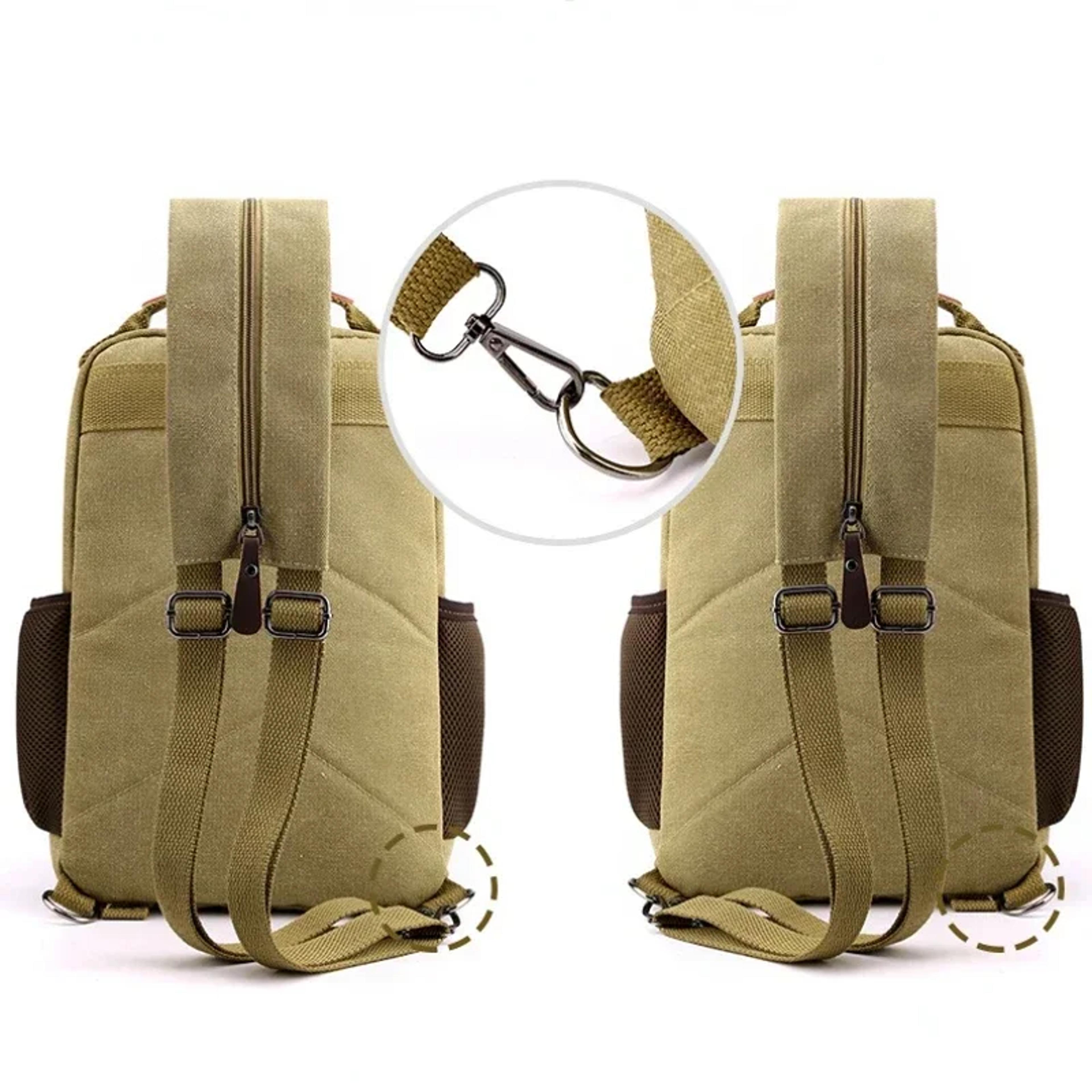 Small Mens Backpack Canvas Crossbody Daypack For Travel Work  Everyday Carry 6