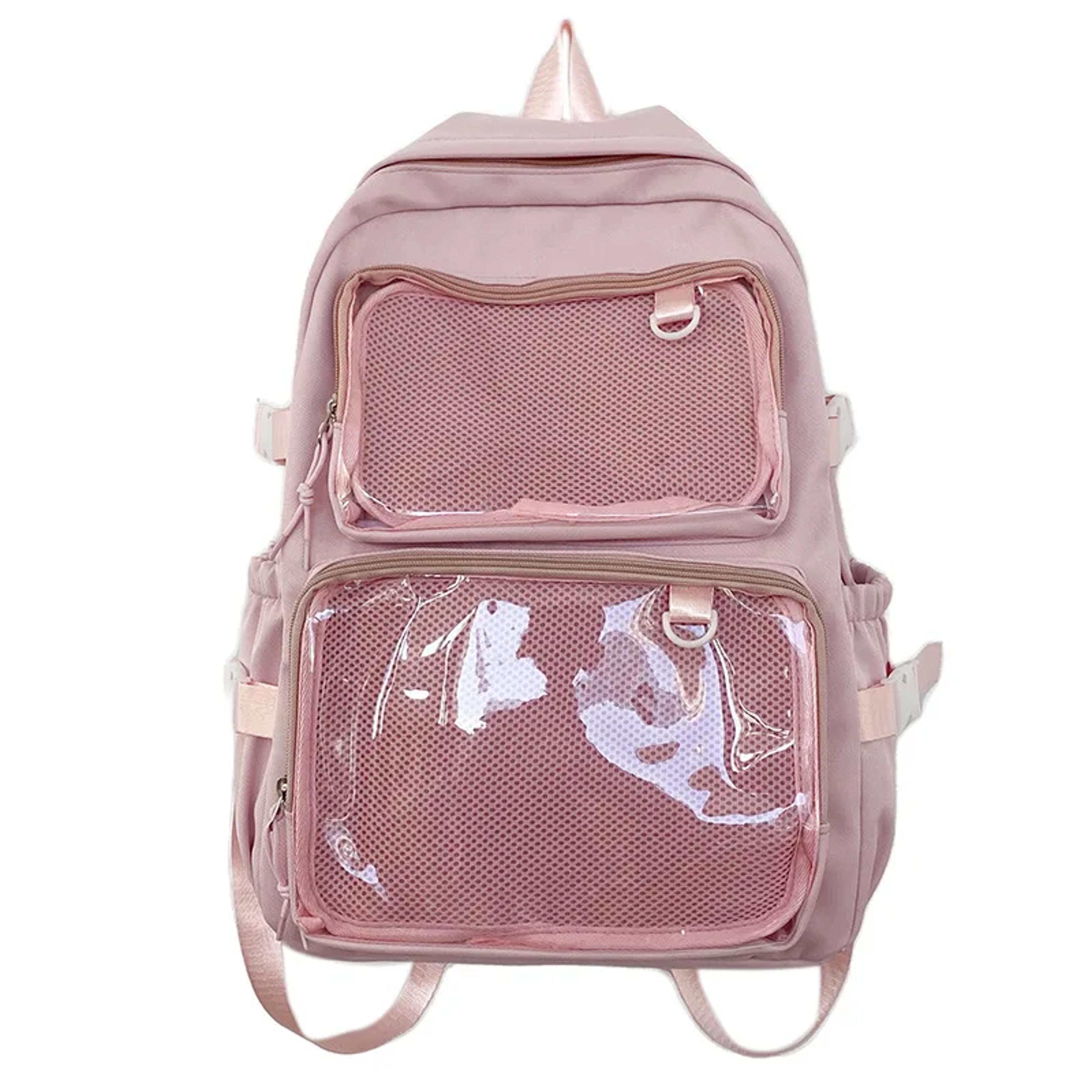 Large Capacity Ita Backpack With Dual Clear Display Pockets For Laptop Pins  Everyday Travel 4