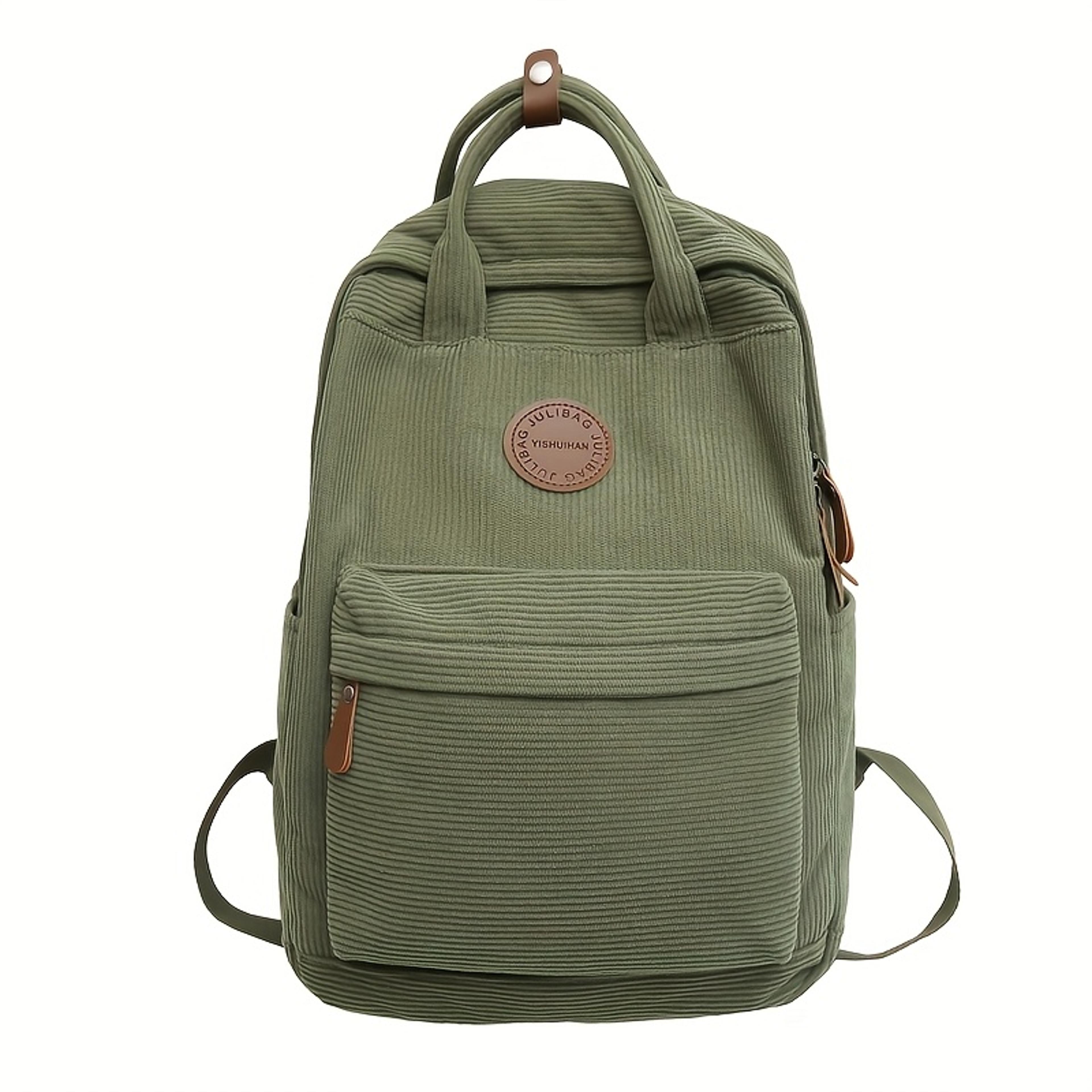 Casual Corduroy School Backpack With 14Inch Laptop Compartment For Teens College  Daily Travel  Bac 4