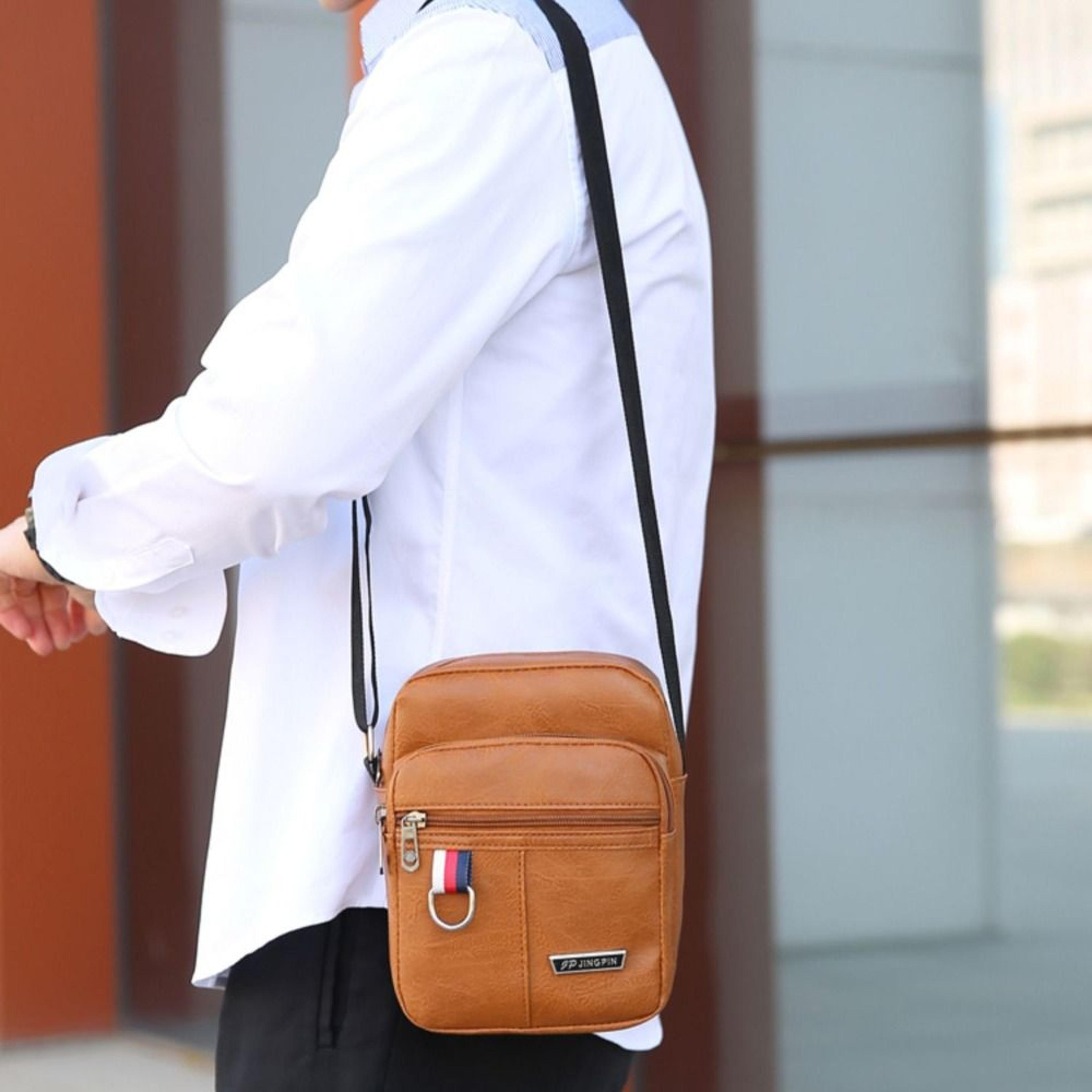 Urban Voyager Leather Messenger Bag For Men Large Capacity Mens Shoulder Bag Waterproof PU Leather 7