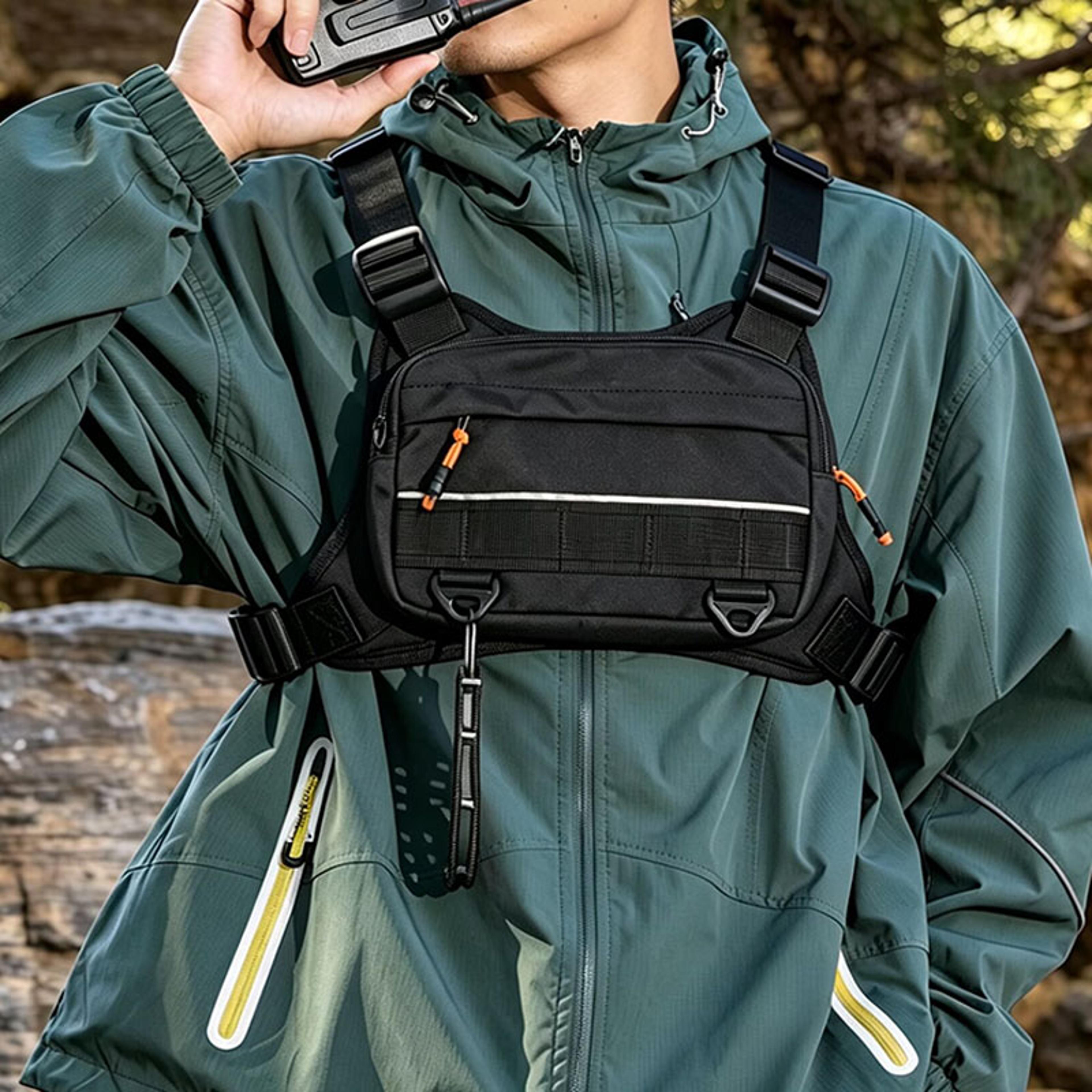 Tactical Chest Bag For Men Multi Pocket Running  Travel Vest Backpack 0