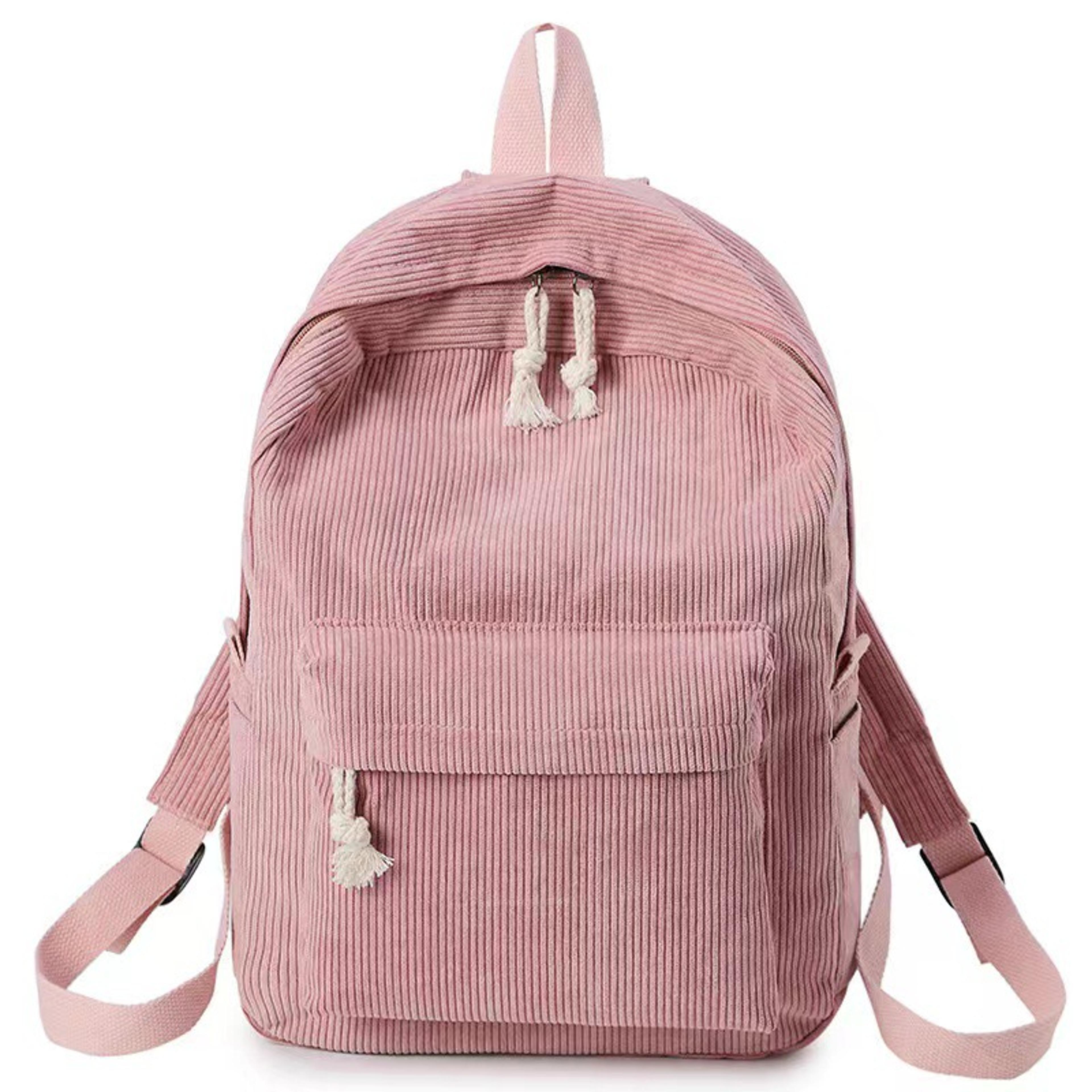 Corduroy Backpack For Women And Teens Cute School Backpack With Tassel Casual College Travel Bookba 4