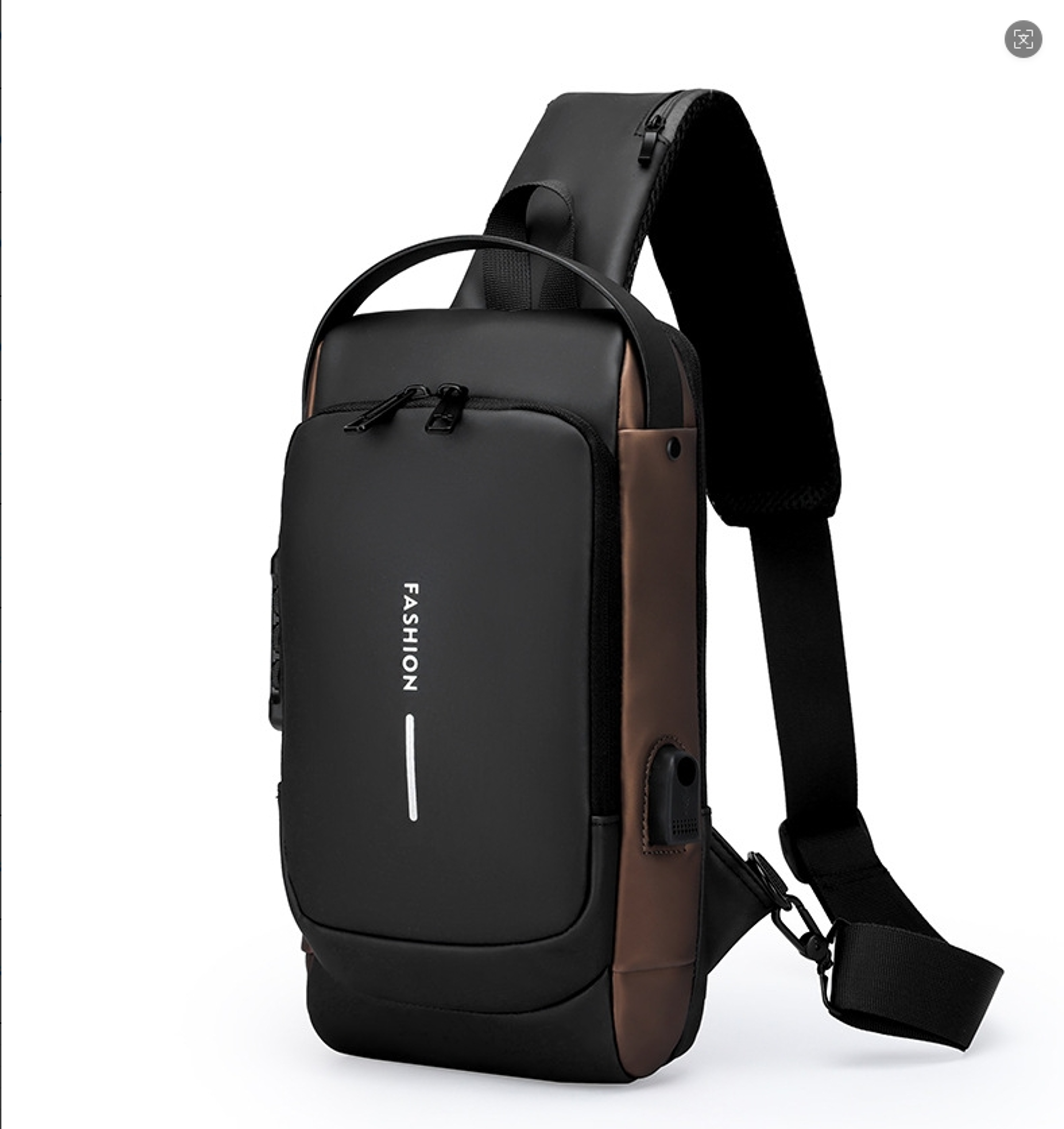 Anti Theft Chest Bag For Men Waterproof Sling Backpack With USB Port Password Lock Crossbody Travel 2