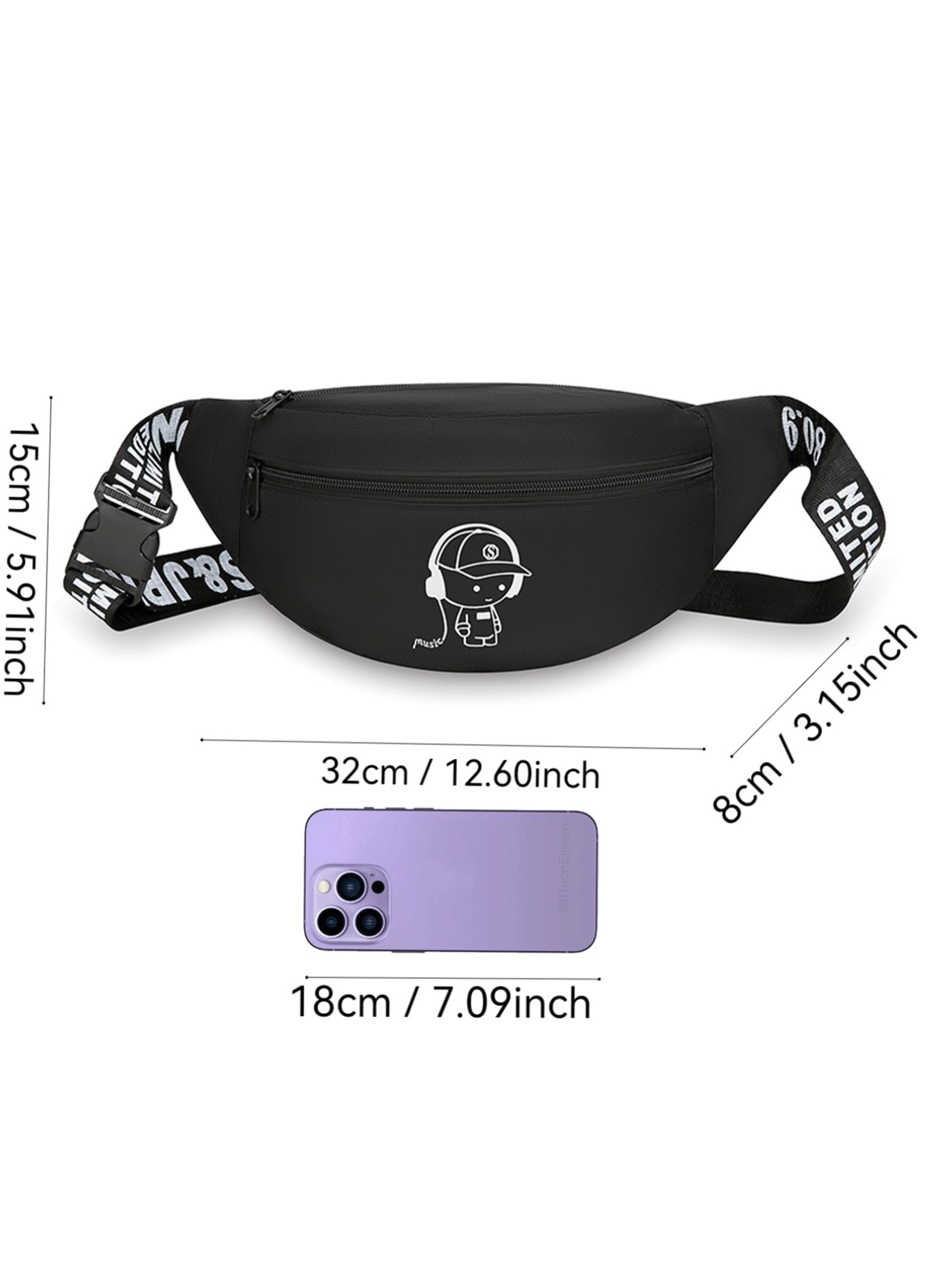 Men Multi Pocket Waist Bag Large Capacity Outdoor Sports Crossbody Pack 5