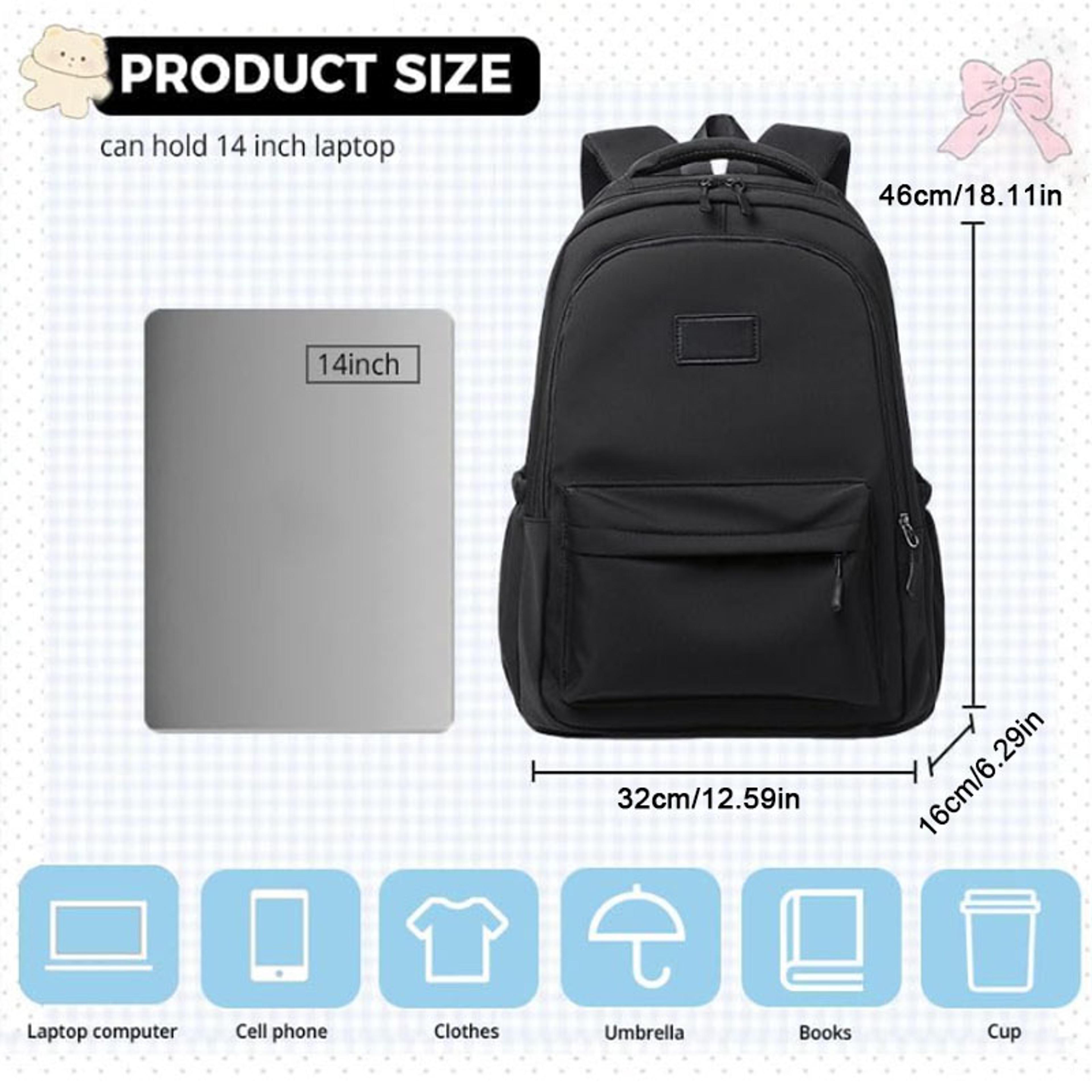 Cute Aesthetic Waterproof Laptop Backpack Lightweight College Bag 3