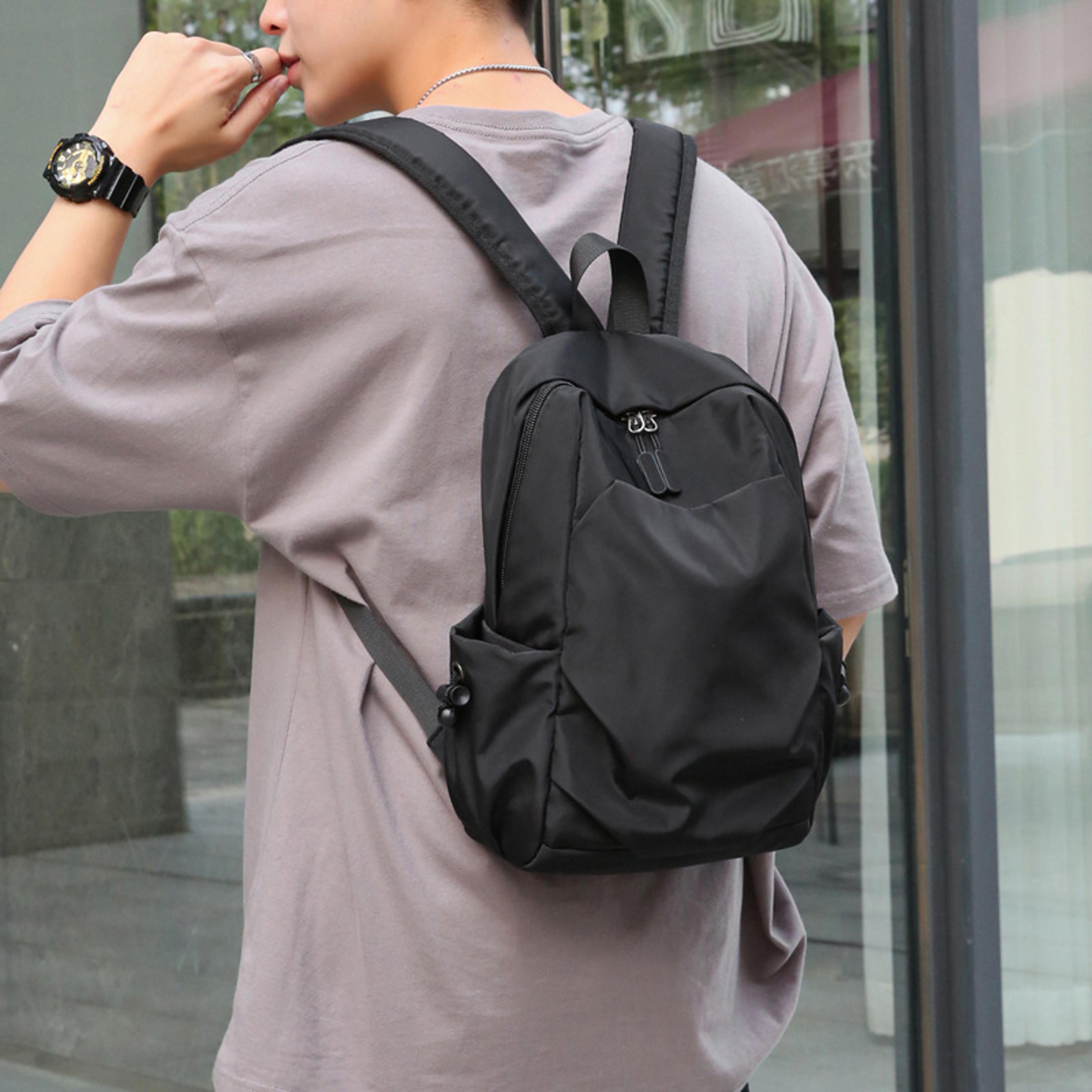 mini canvas backpack for men compact waterproof travel bag