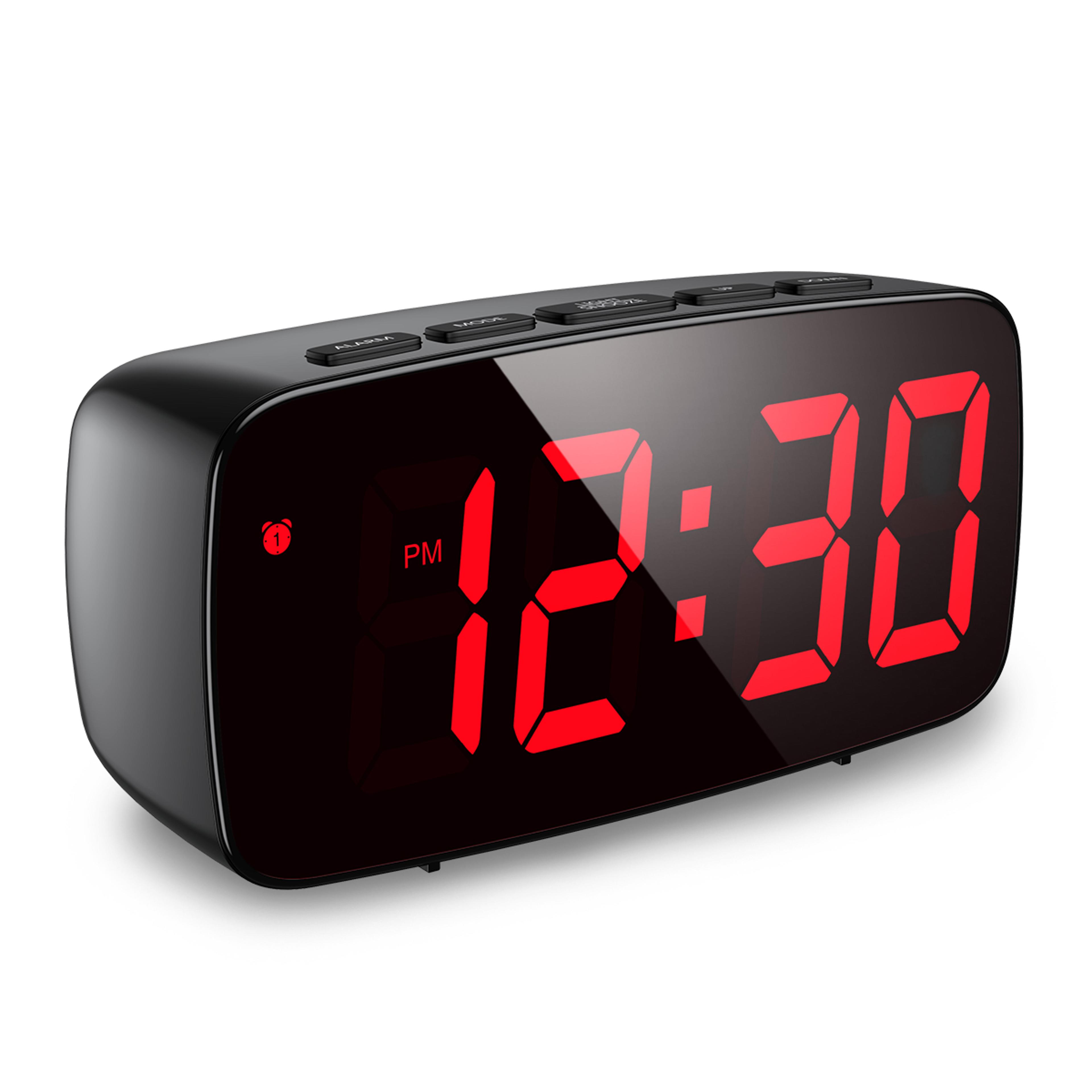 Digital Alarm Clock LED Clock With Voice Control Temperature Display 1