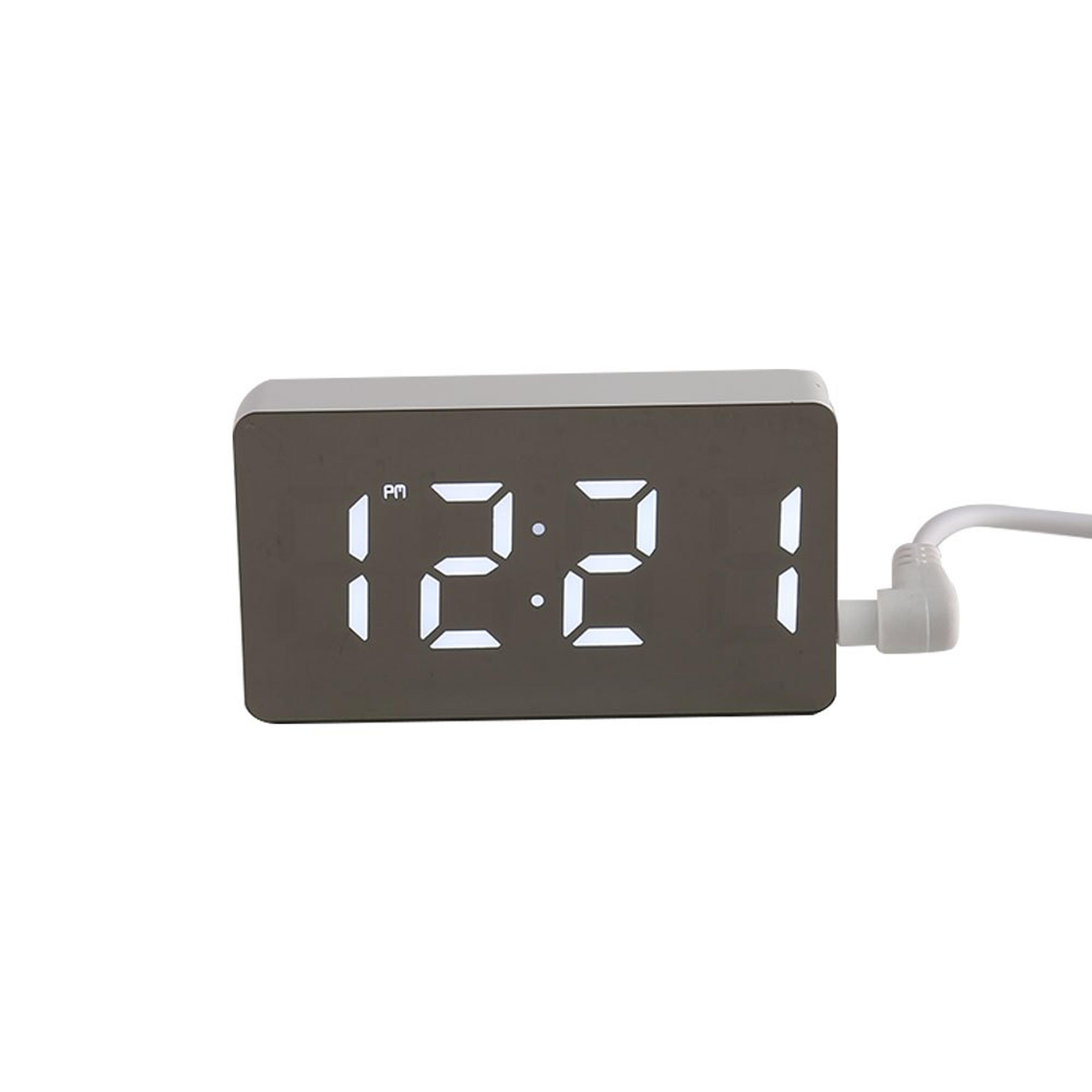 Mini LED Digital Alarm Clock Mirror Display Mini Desk Clock For Bedroom Office Travel 2