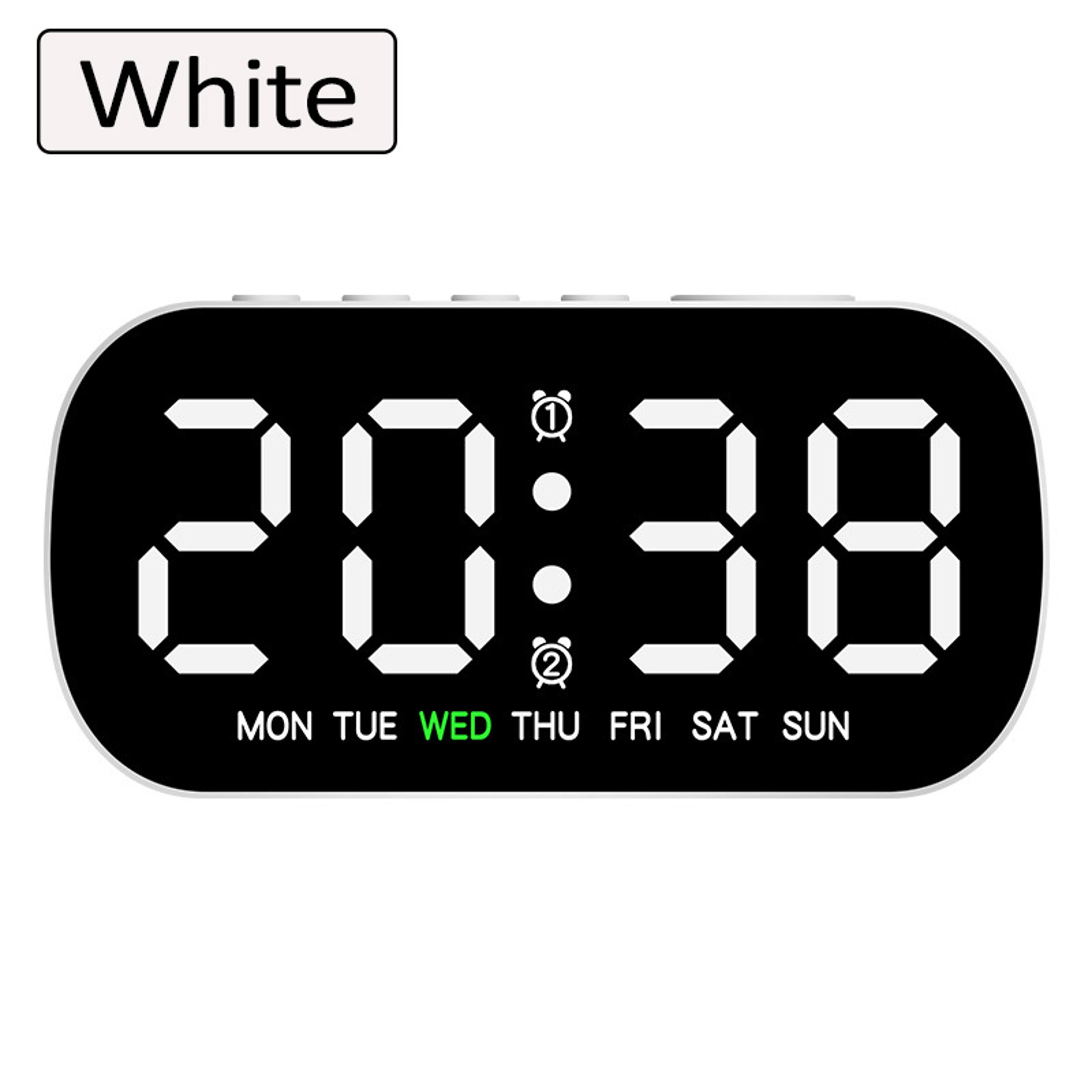 Digital Alarm Clock With LED Display Adjustable Brightness Bedside Desktop Clock 1