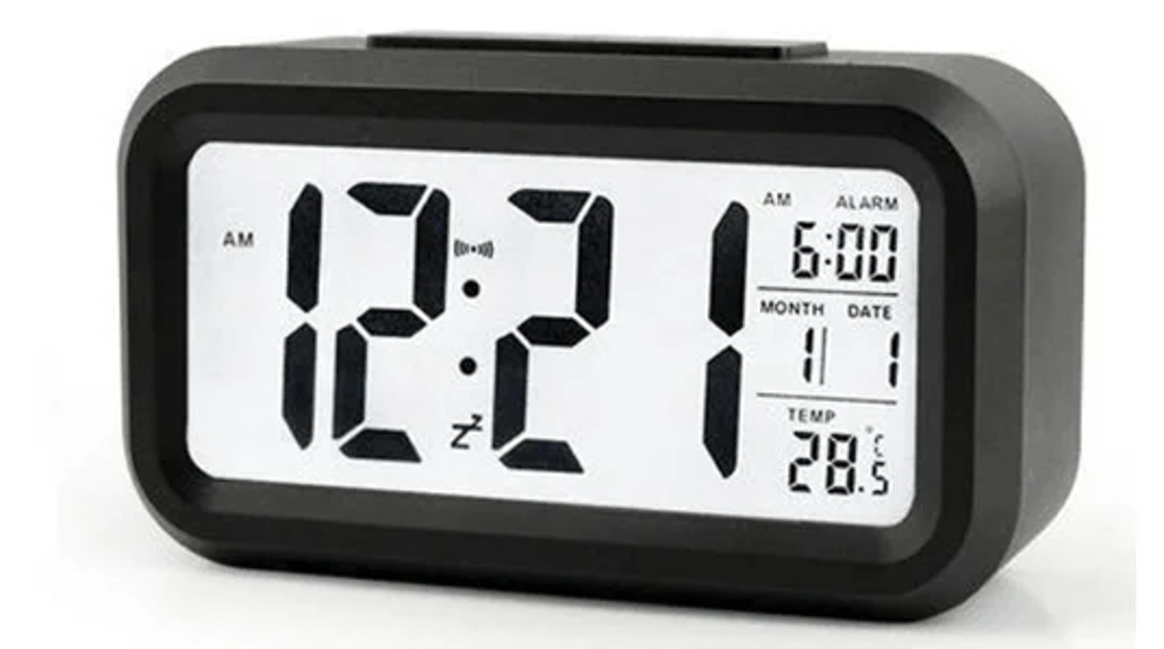 Digital LED Alarm Clock With Snooze Calendar Temperature Display LED Desk Clock For Home Office Bed 3