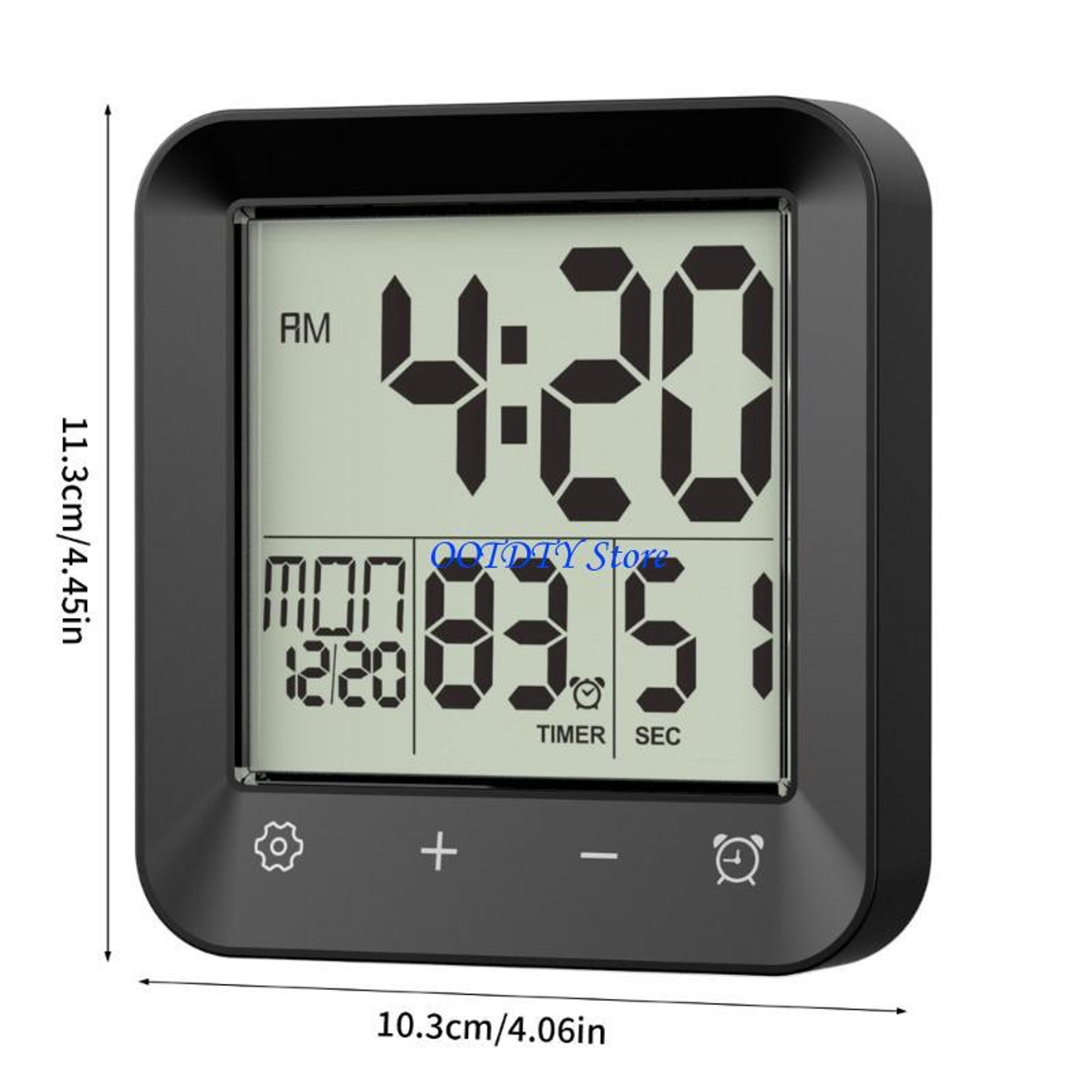 Shower Clock With LCD Display Bathroom Wall Clock Digital Kitchen Wall Clock With Suction Cup 6