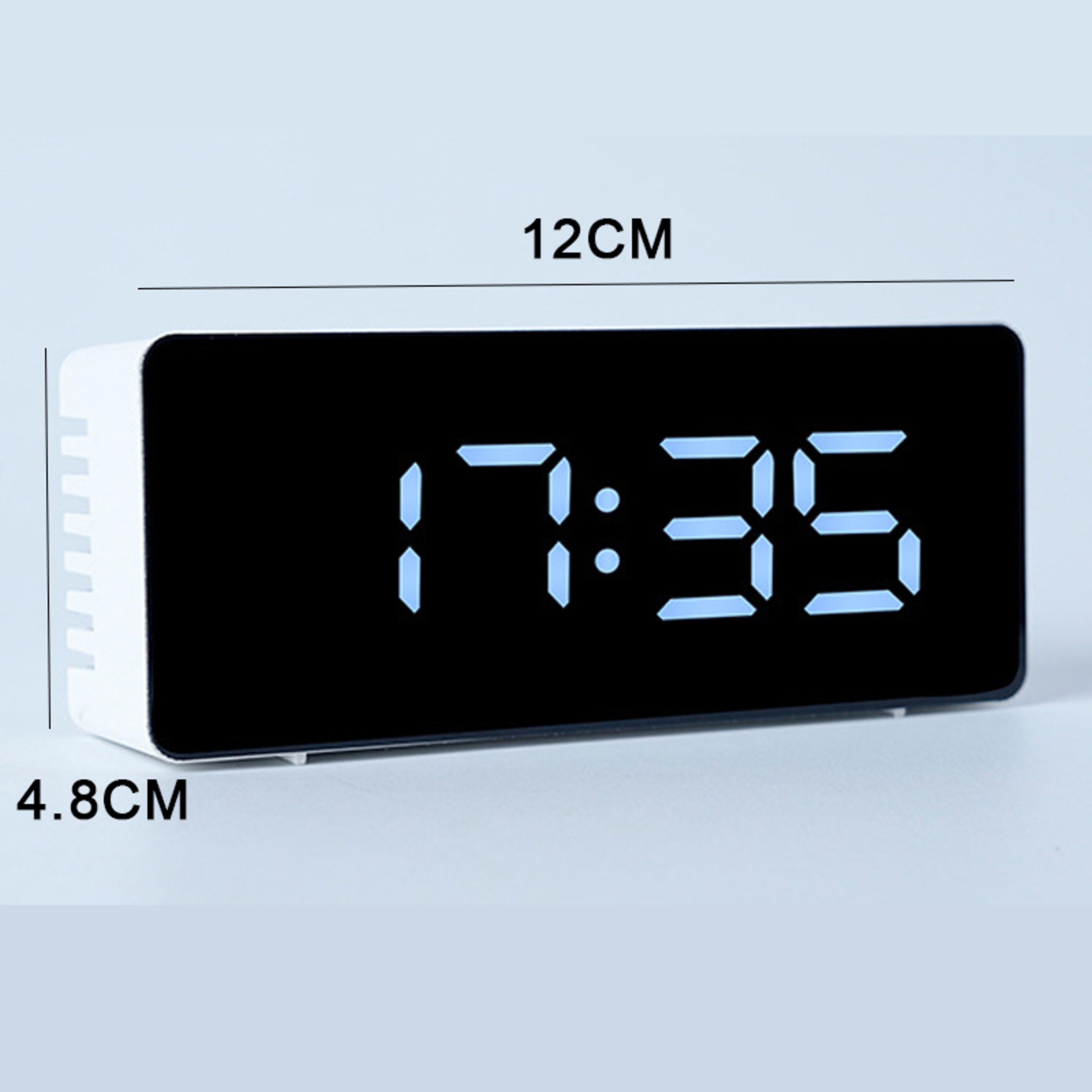 Modern LED Digital Alarm Clock With Mirror Display USB Powered Mirror Desk Clock And Snooze Functio 2