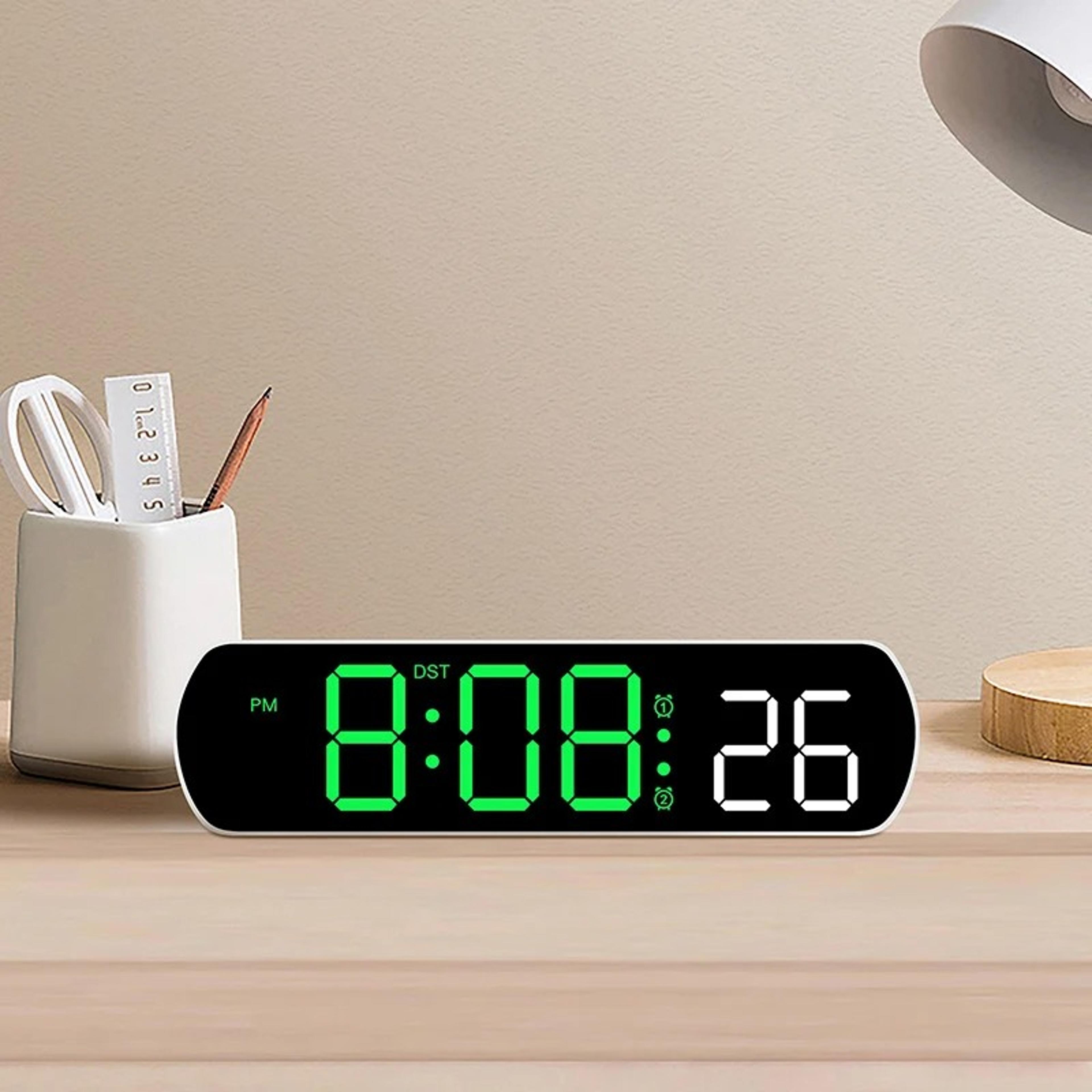 Voice Activated Digital Alarm Clock With LED Display Temperature Date And Night Mode 4