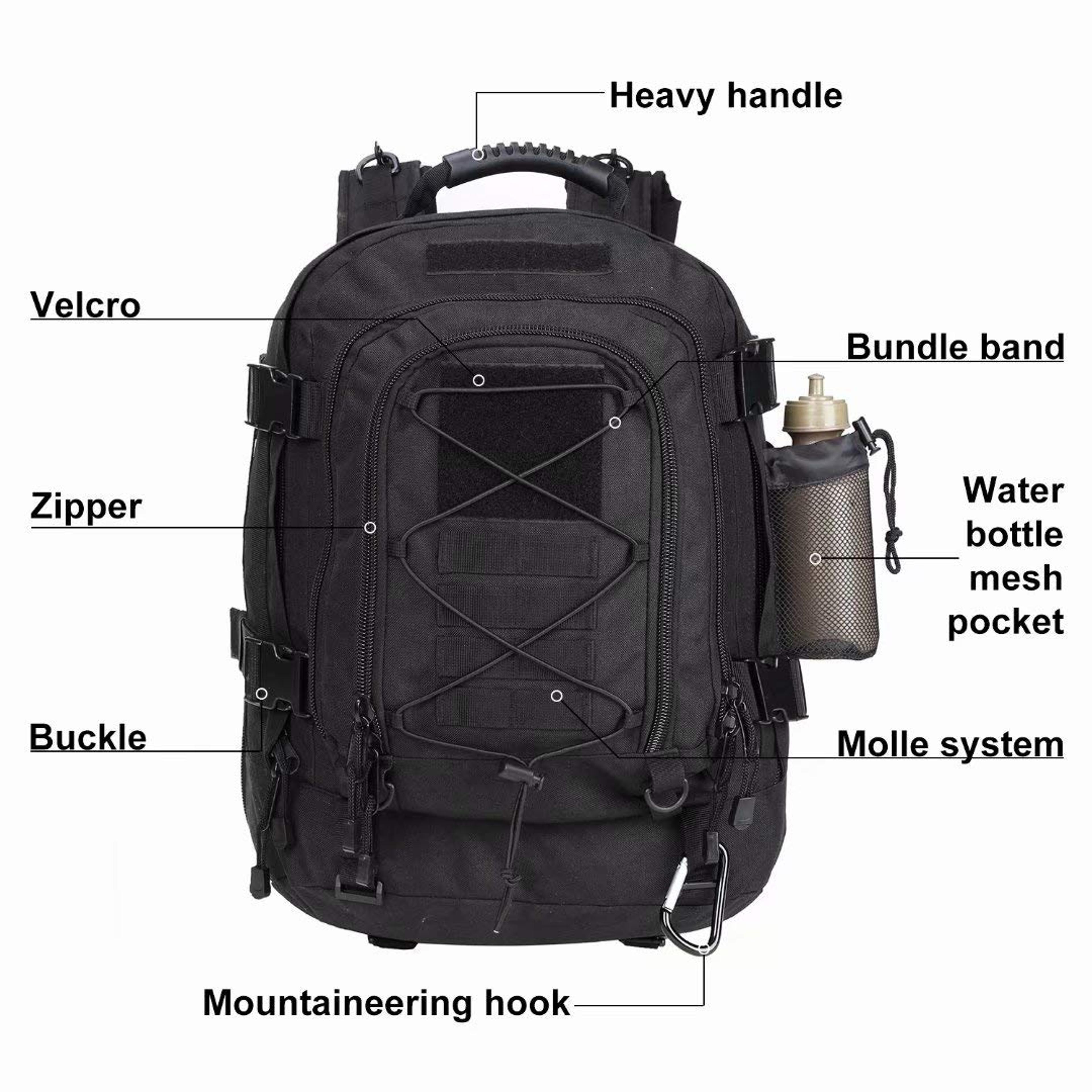 Large Military Tactical Backpack For Men Travel Work Camping Hiking Bag 2
