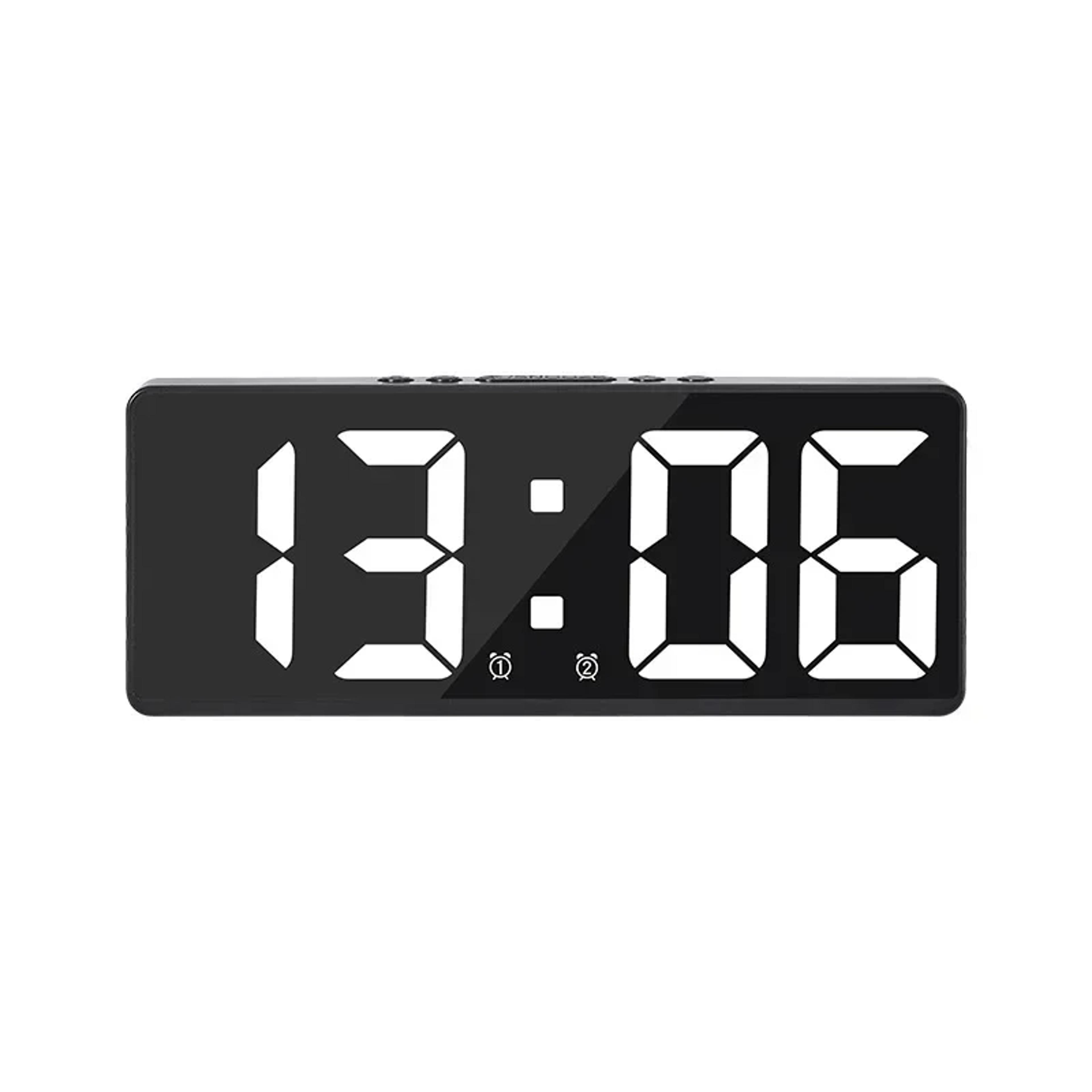 Digital Alarm Clock Voice Control LED Display Table Clock With Snooze And Night Mode 1