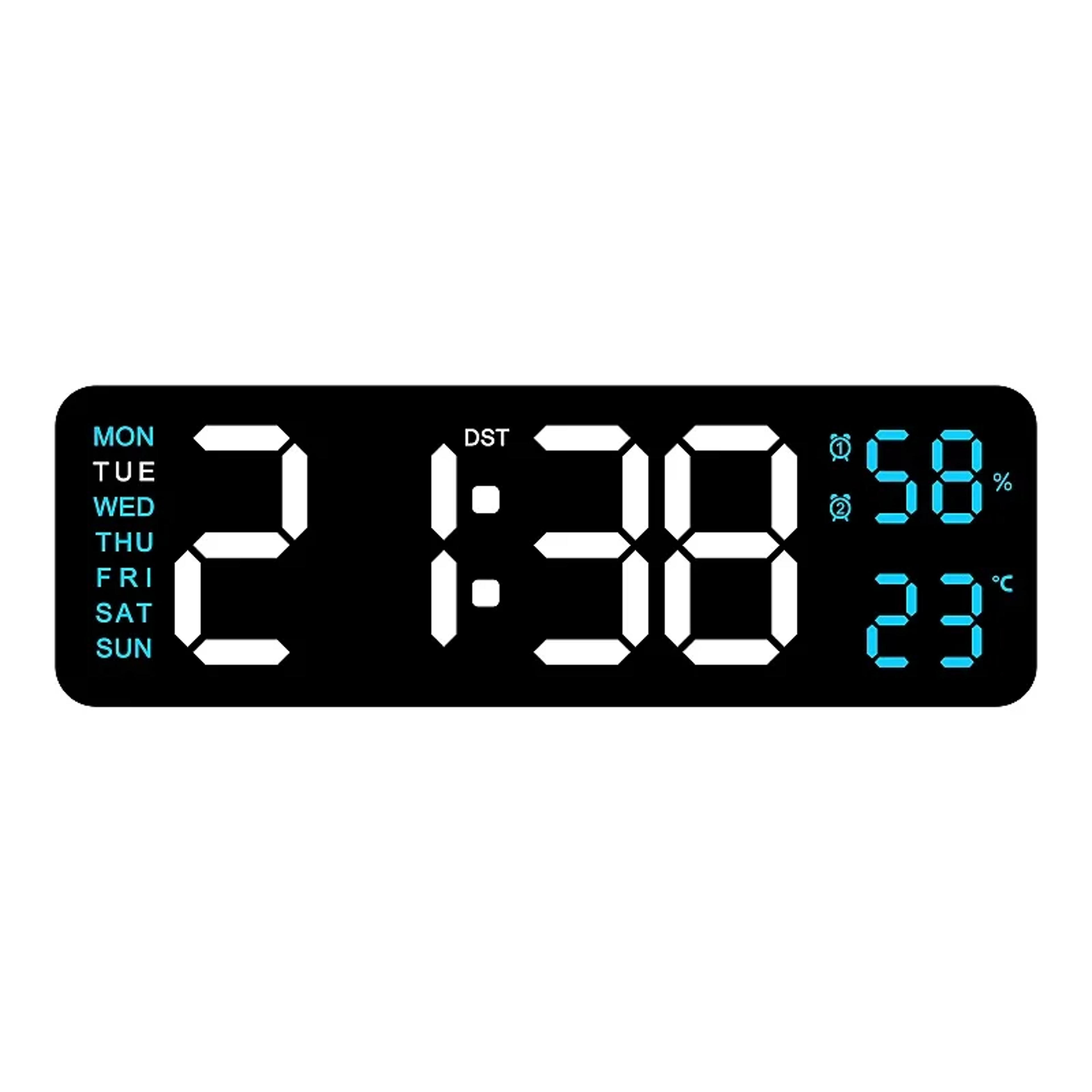 Digital Wall Clock LED Temperature Display Clock With Auto Dimmer USB Powered 5