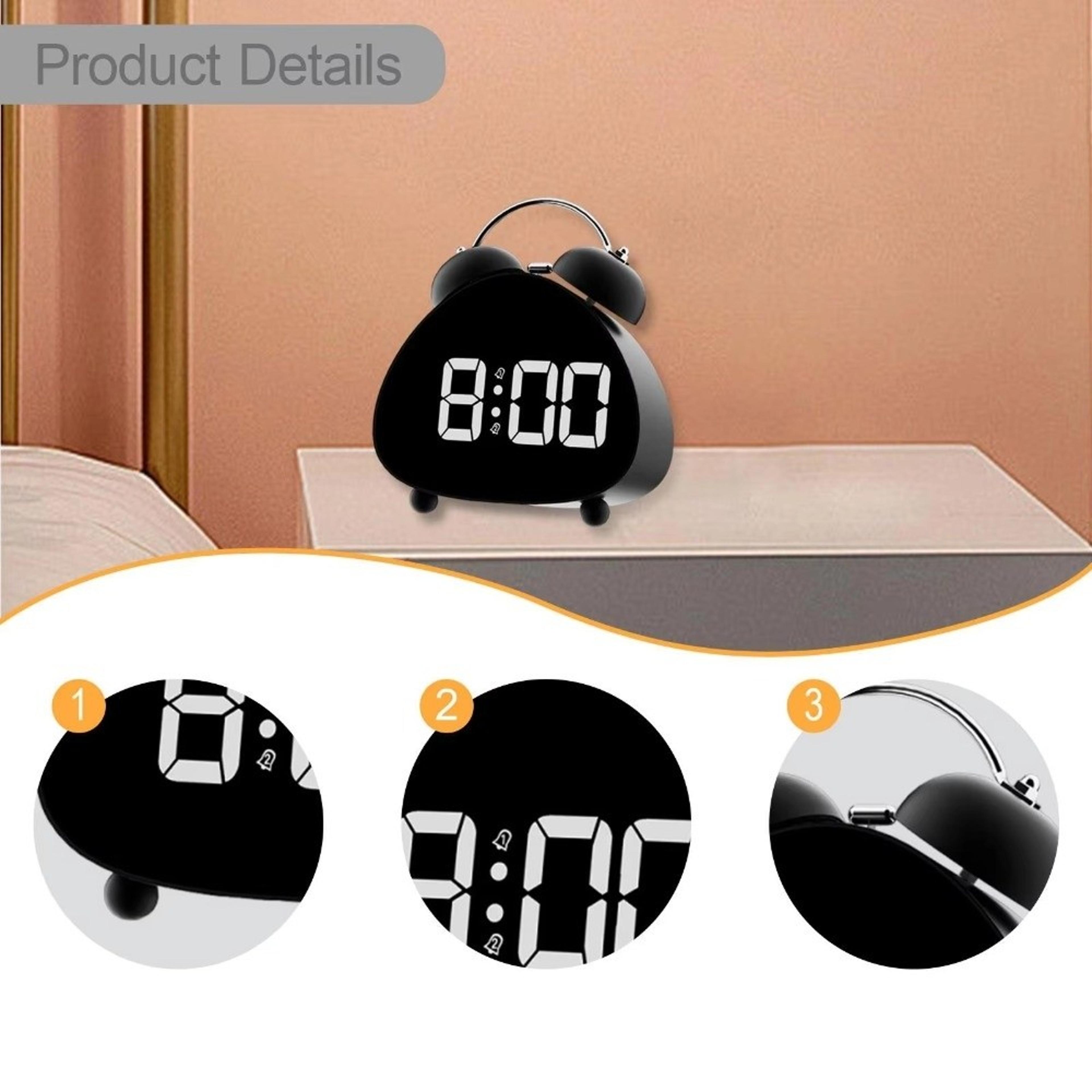 Vintage LED Alarm Clock Digital Alarm Clock With Loud Alarm And LED Display For Bedroom Tabletop 6