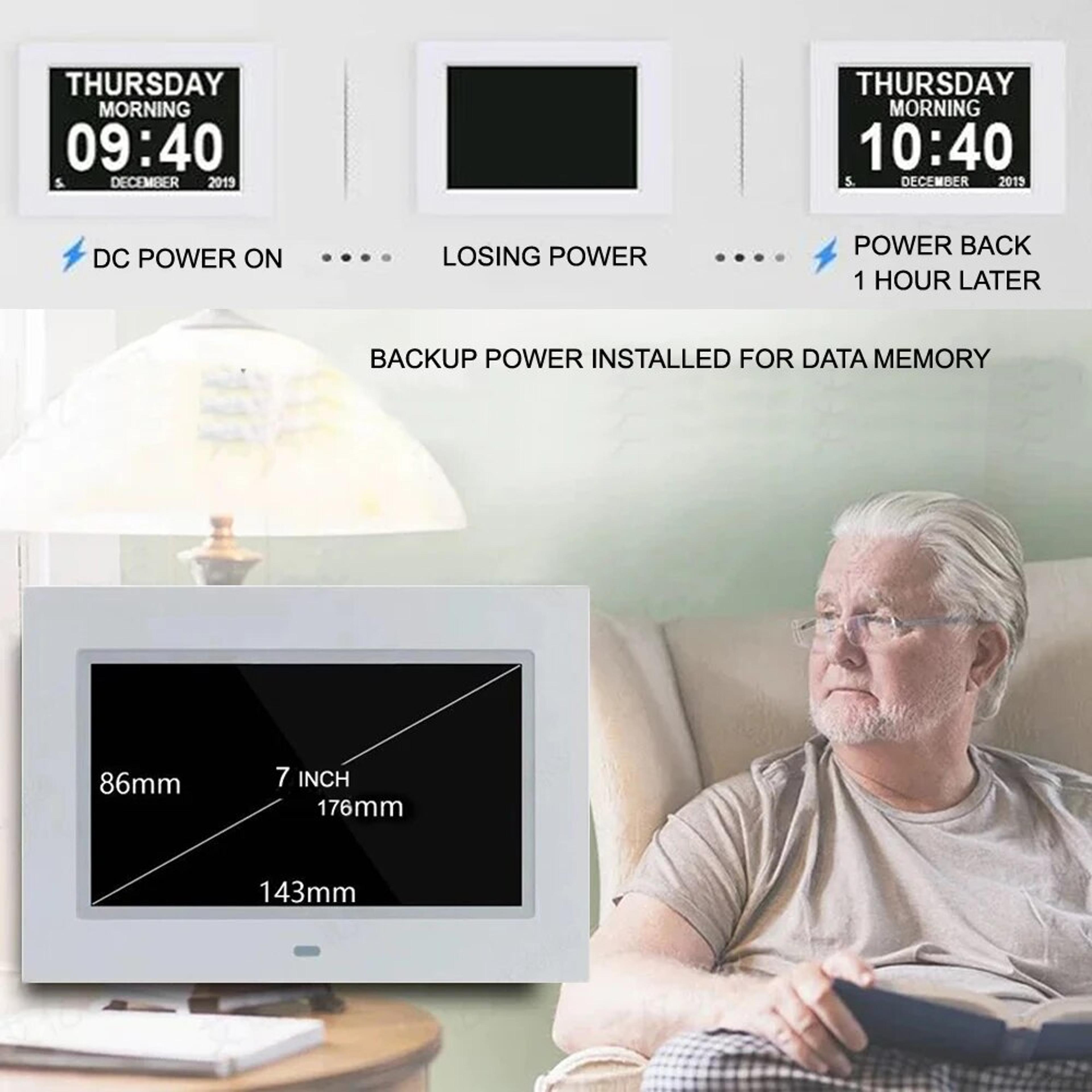 Digital Calendar Alarm Clock With Reminders Large LED Day Date Display Medicine Reminder For Senior 5