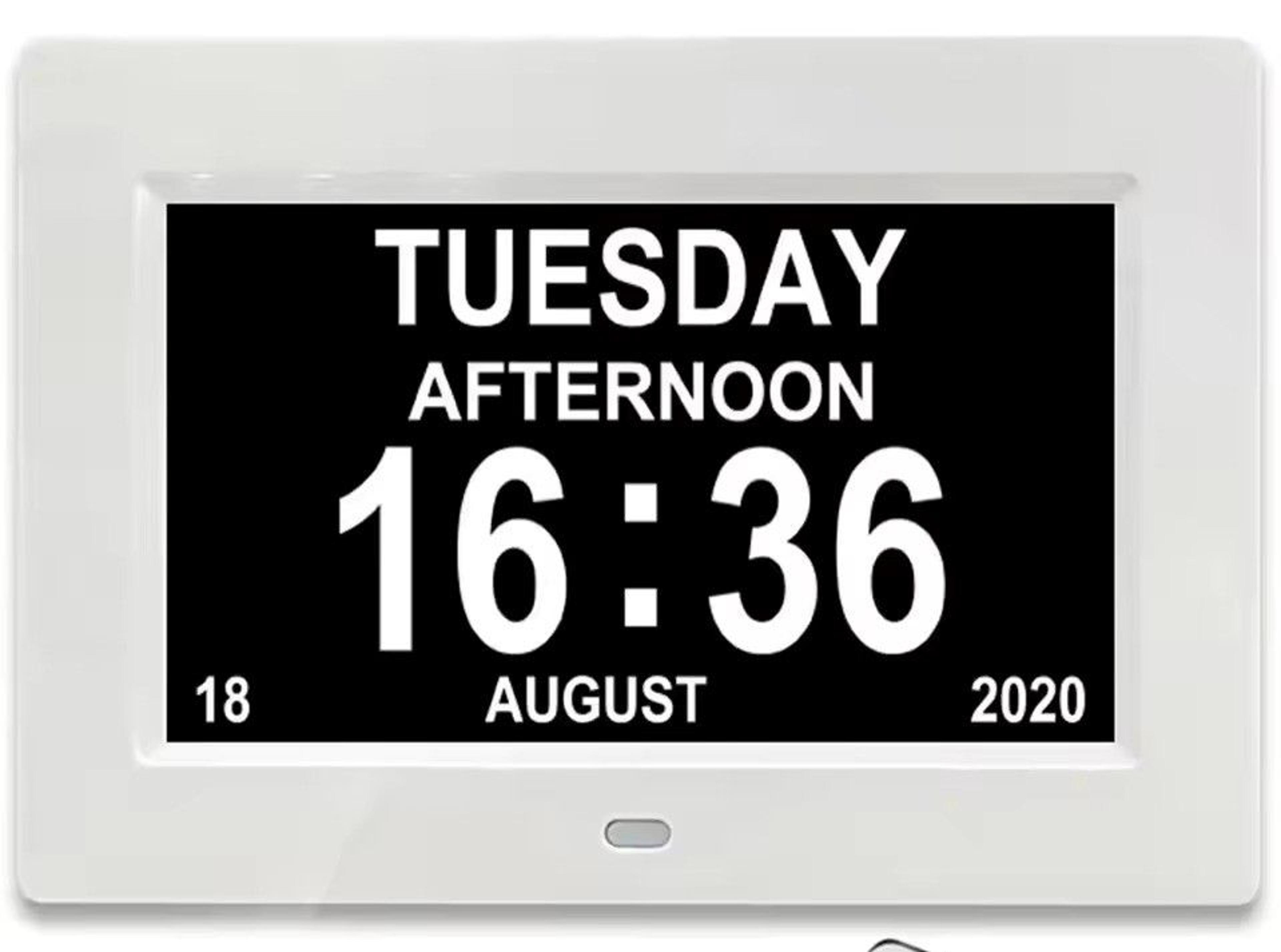 Digital Calendar Alarm Clock With Reminders Large LED Day Date Display Medicine Reminder For Senior 1