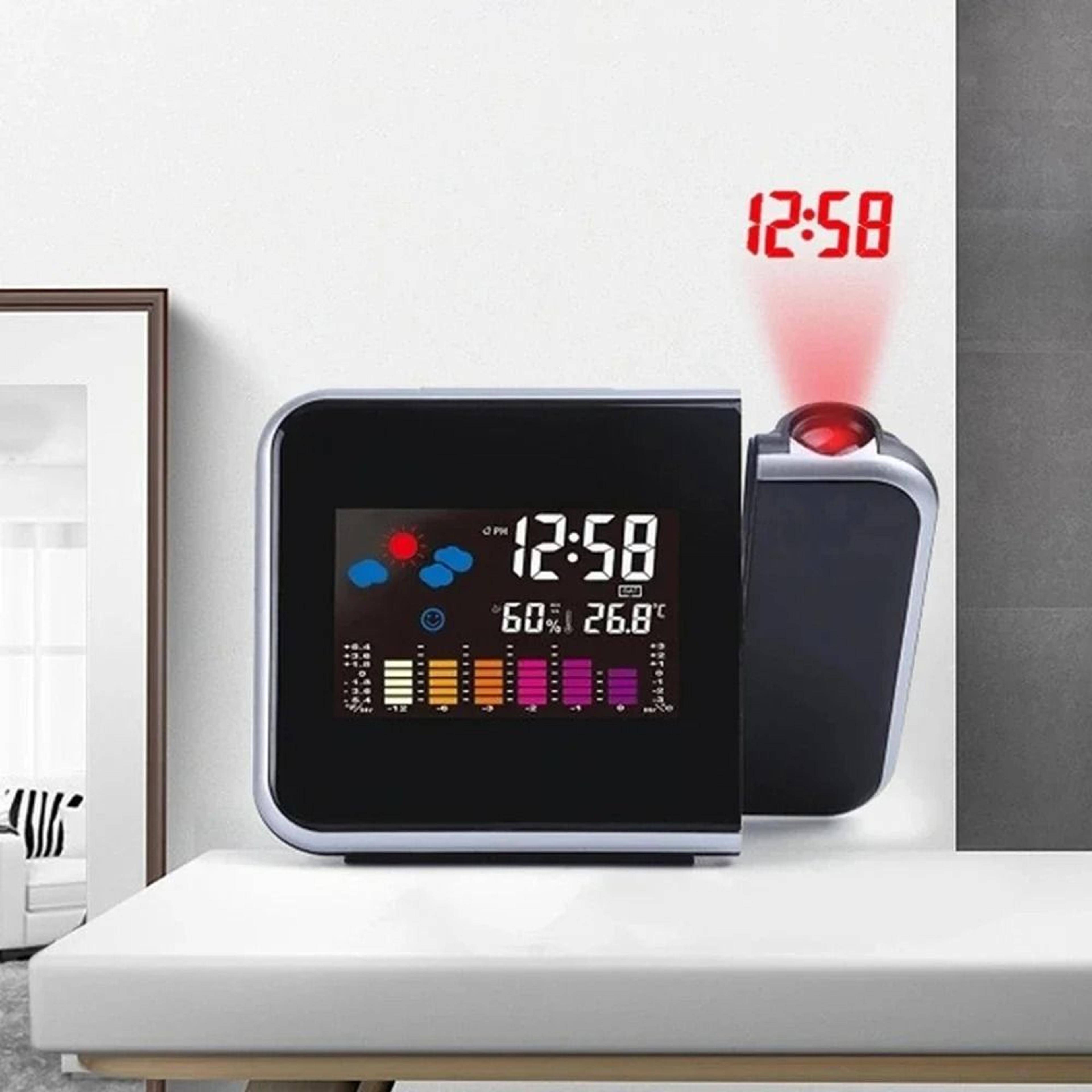 Smart Projection Alarm Clock LED Digital Clock With Weather Station Temperature Display For Bedroom 4