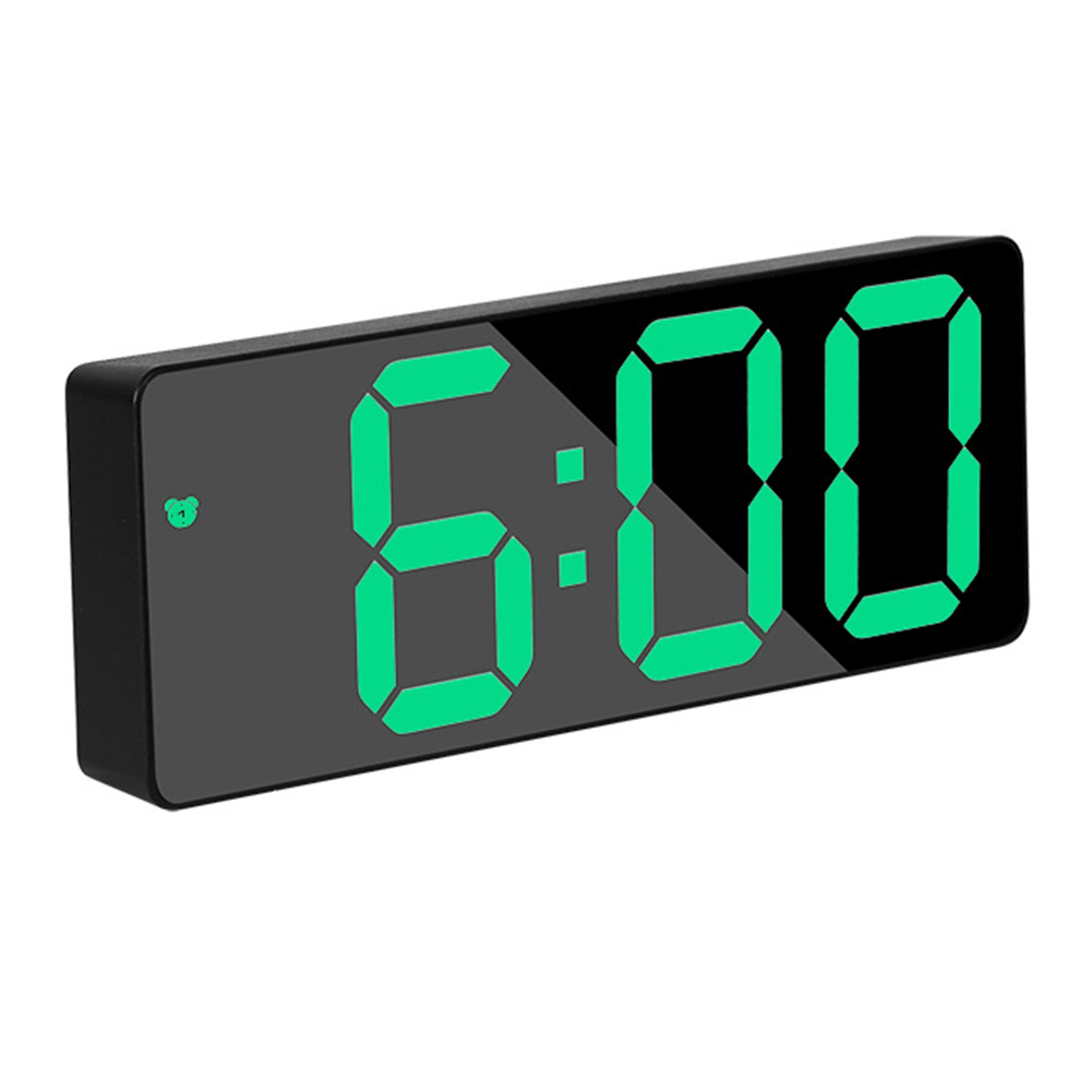 Large Color Display Digital Alarm Clock With Voice Control LED Desk Clock Calendar Temperature Disp 1