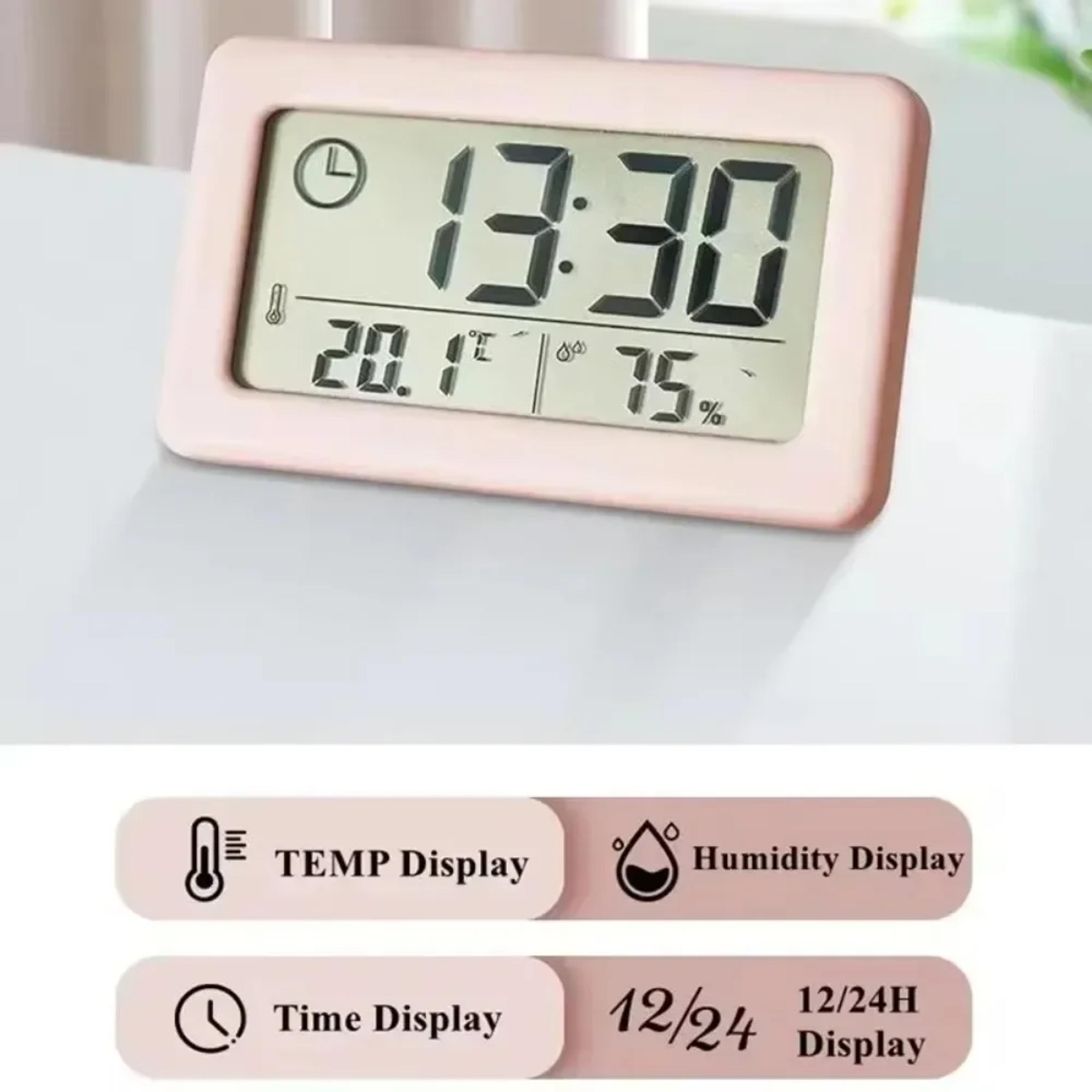 Digital Alarm Clock With LCD Thermometer Hygrometer Indoor Temperature Monitor For Desk Or Wall 4