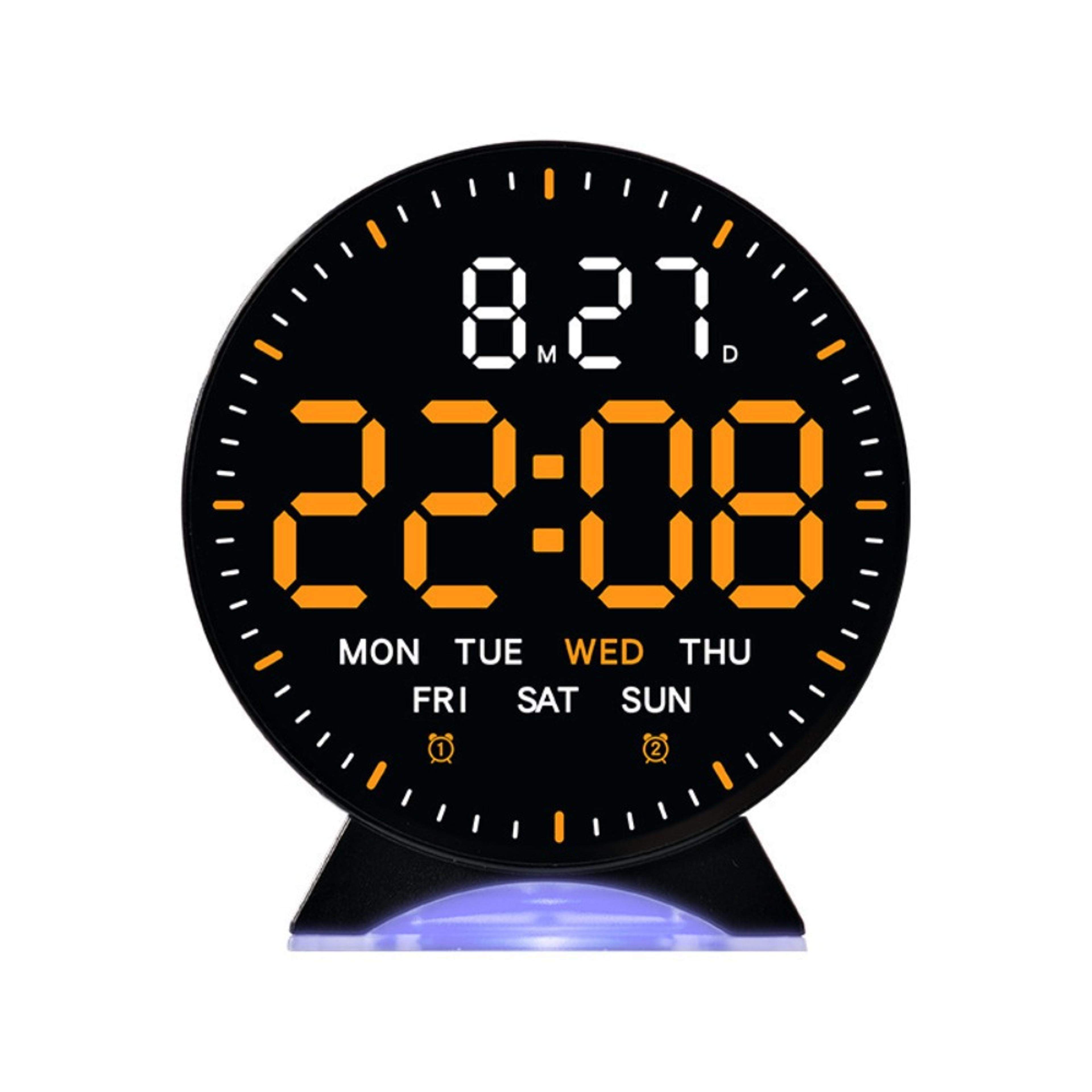 LED Digital Alarm Clock With Date And Week Display Adjustable Brightness Electronic Desk Clock 2