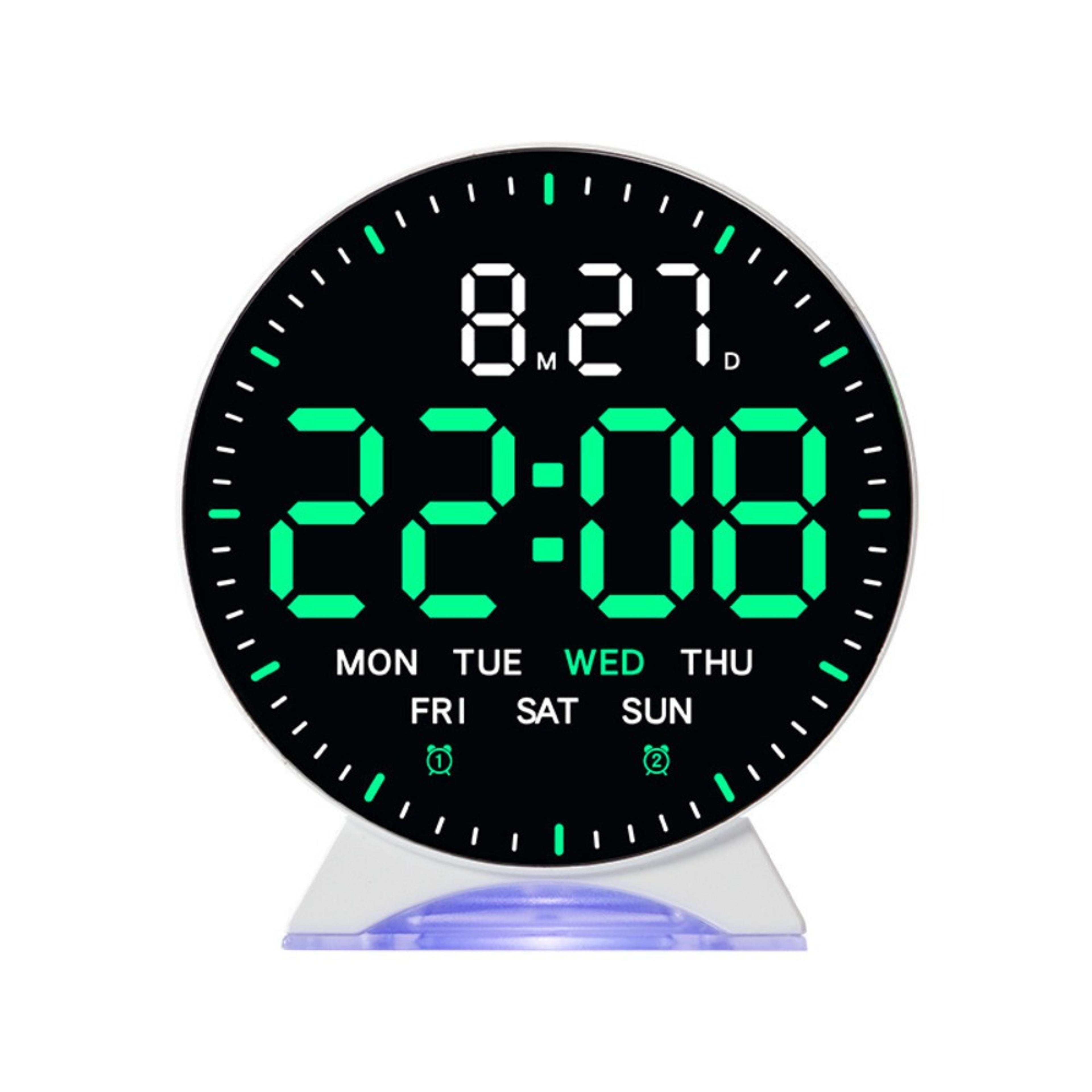 LED Digital Alarm Clock With Date And Week Display Adjustable Brightness Electronic Desk Clock 8