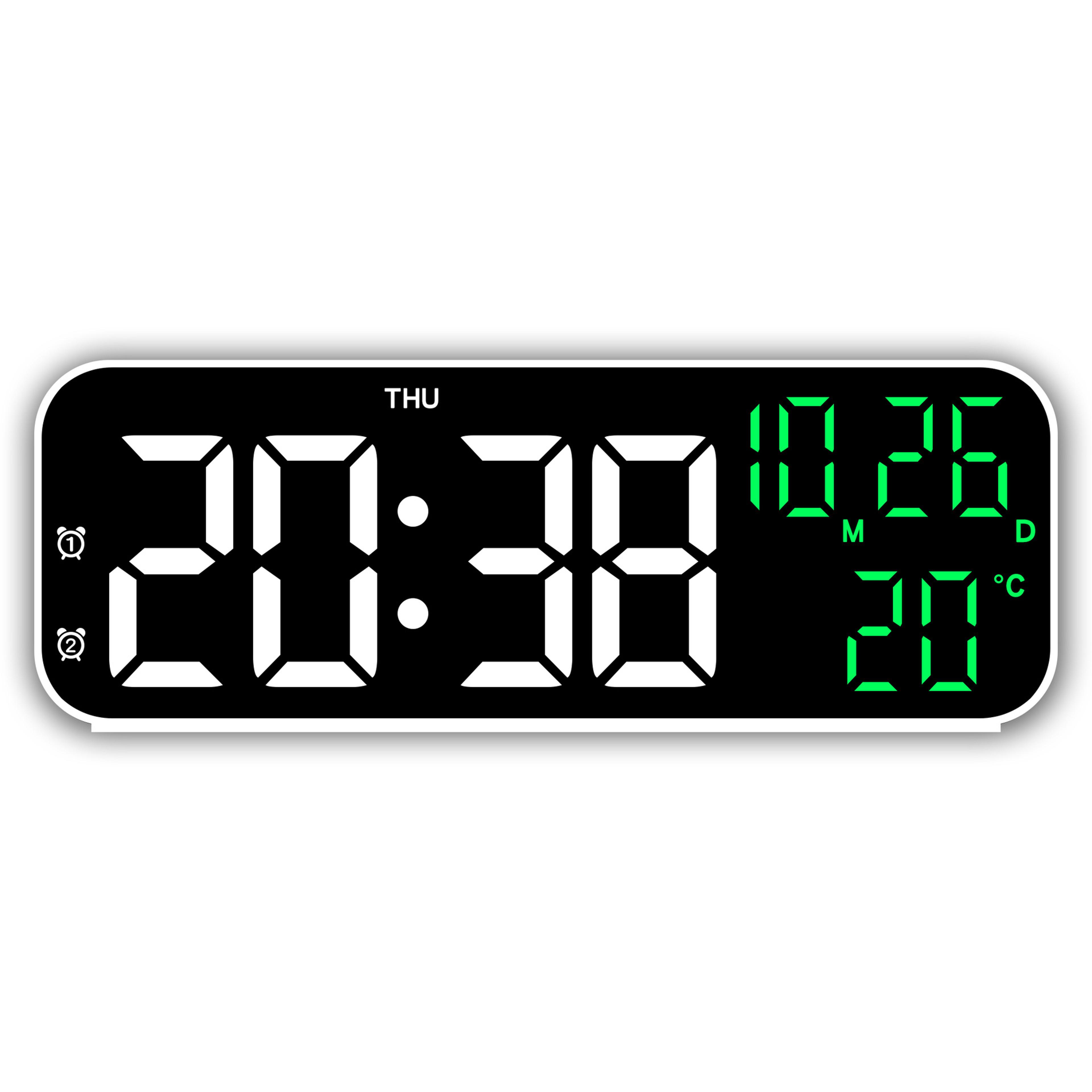 Smart Digital Alarm Clock With LED Display Voice Control Temperature And Date Bedside Desktop Clock 2