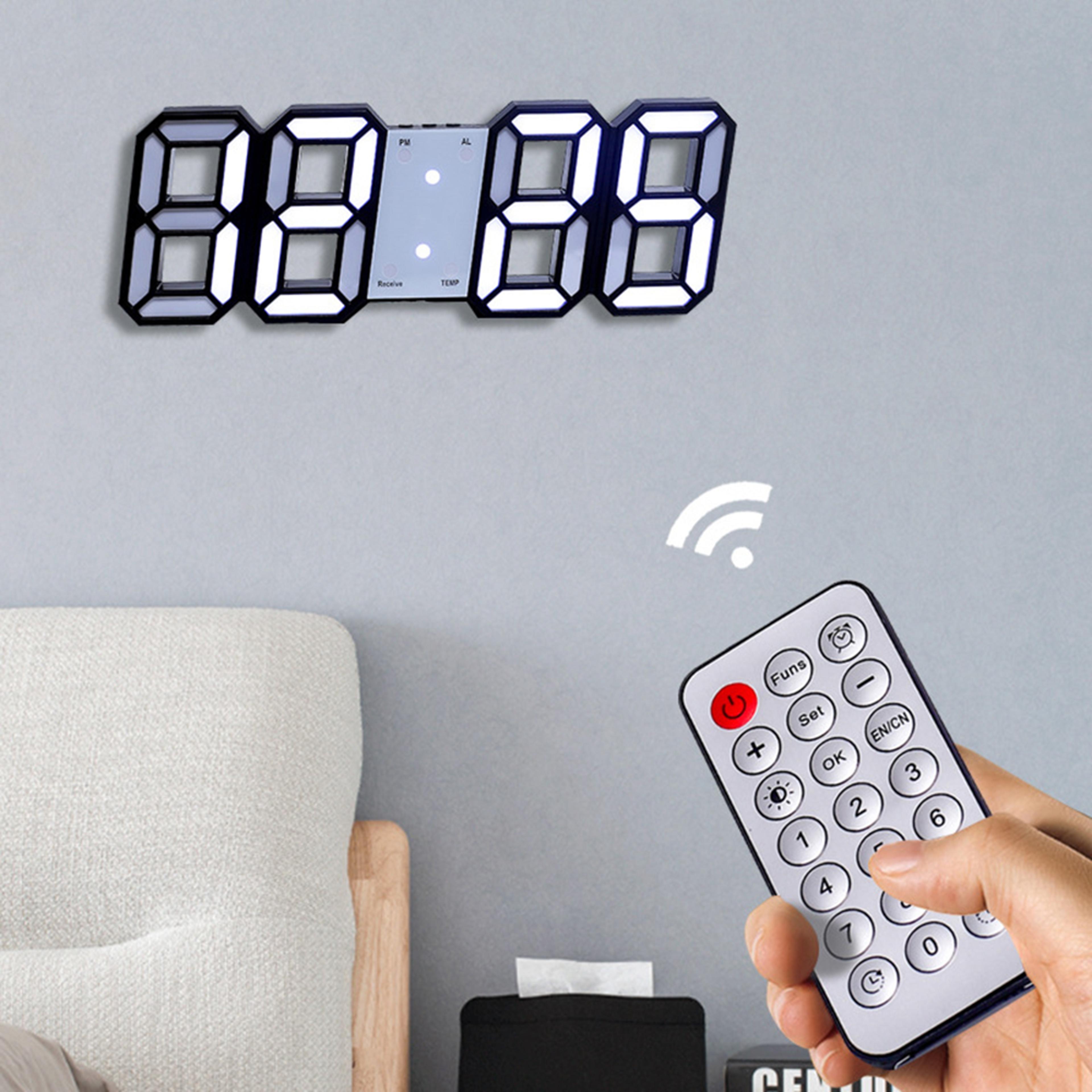 Digital Wall Clock LED Wall Clock Digital Alarm Clock Bedroom Decor Clock Remote Control Clock 0
