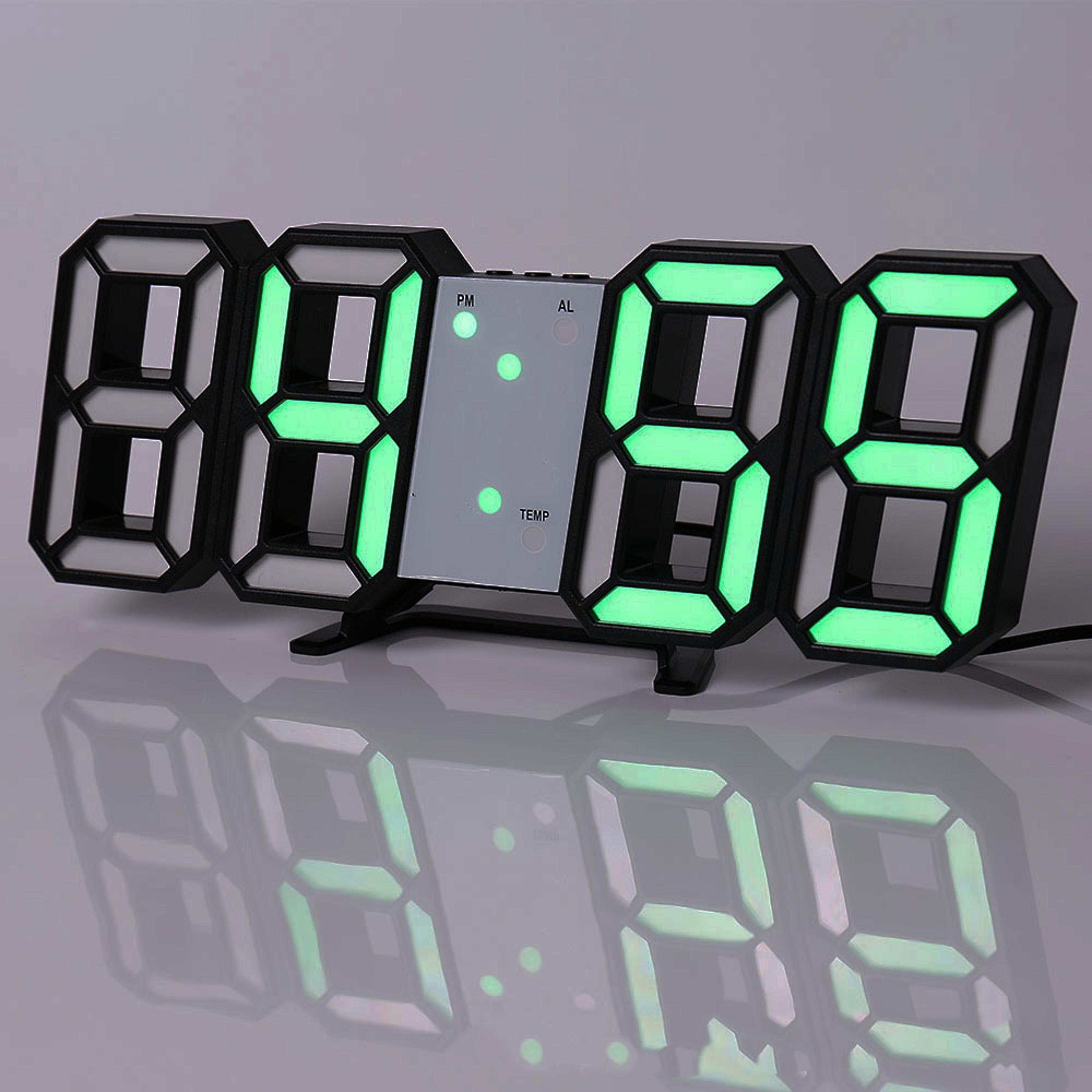 Digital Wall Clock LED Wall Clock Digital Alarm Clock Bedroom Decor Clock Remote Control Clock 13