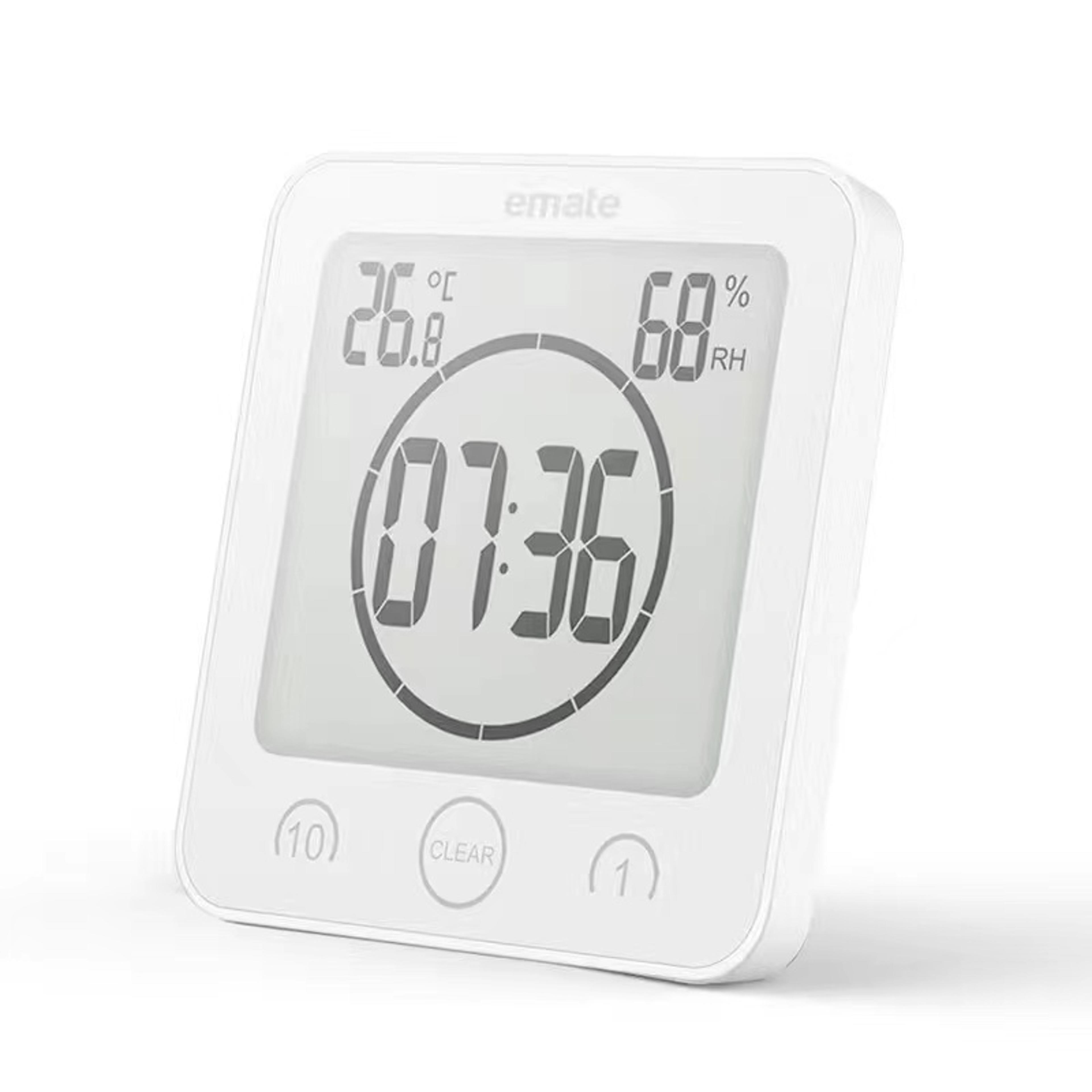 Digital Bathroom Wall Clock Temperature Humidity Display Shower Timer 3