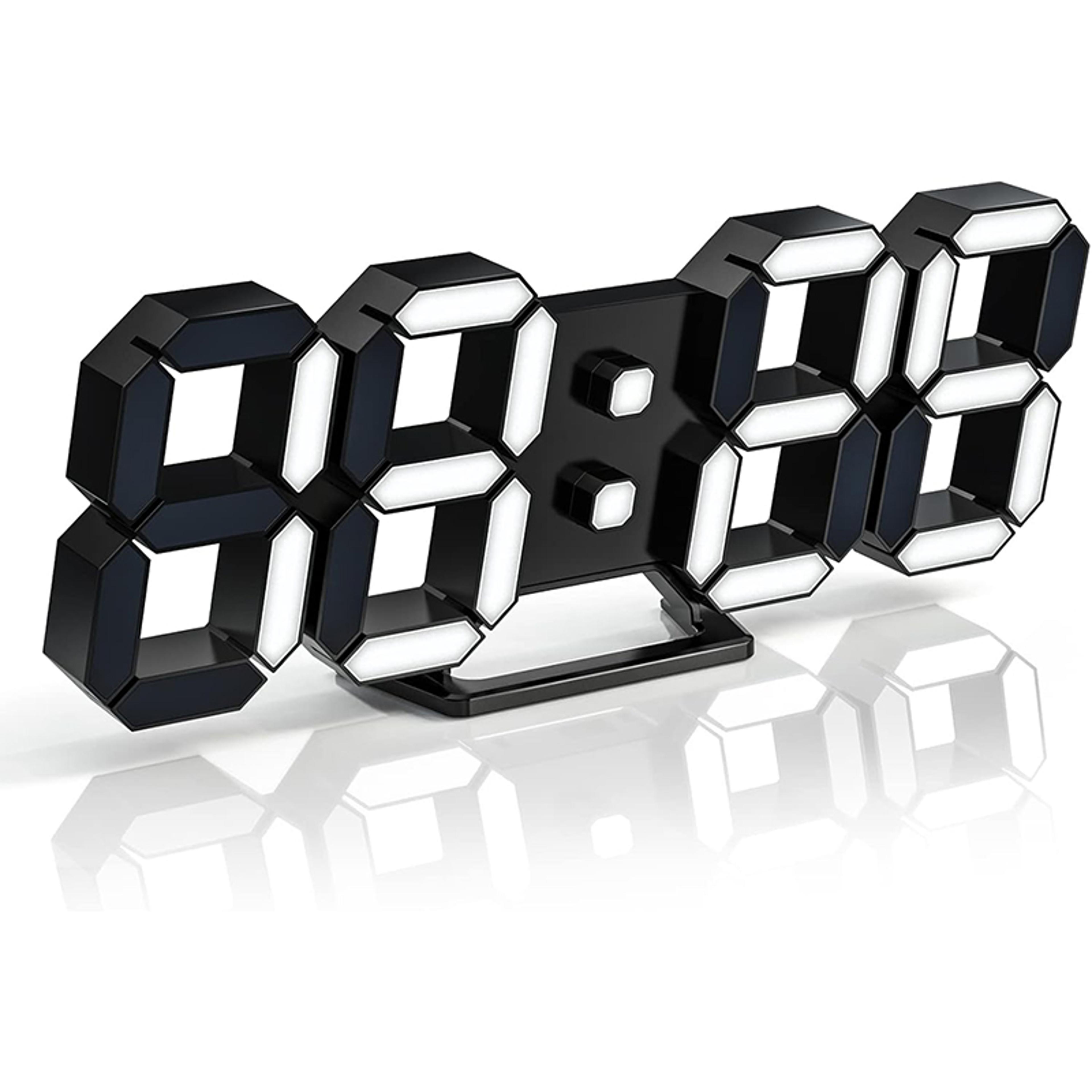 LED Digital Wall Clock Remote Control Alarm Clock Night Light Decor For Bedroom Office Kitchen 0