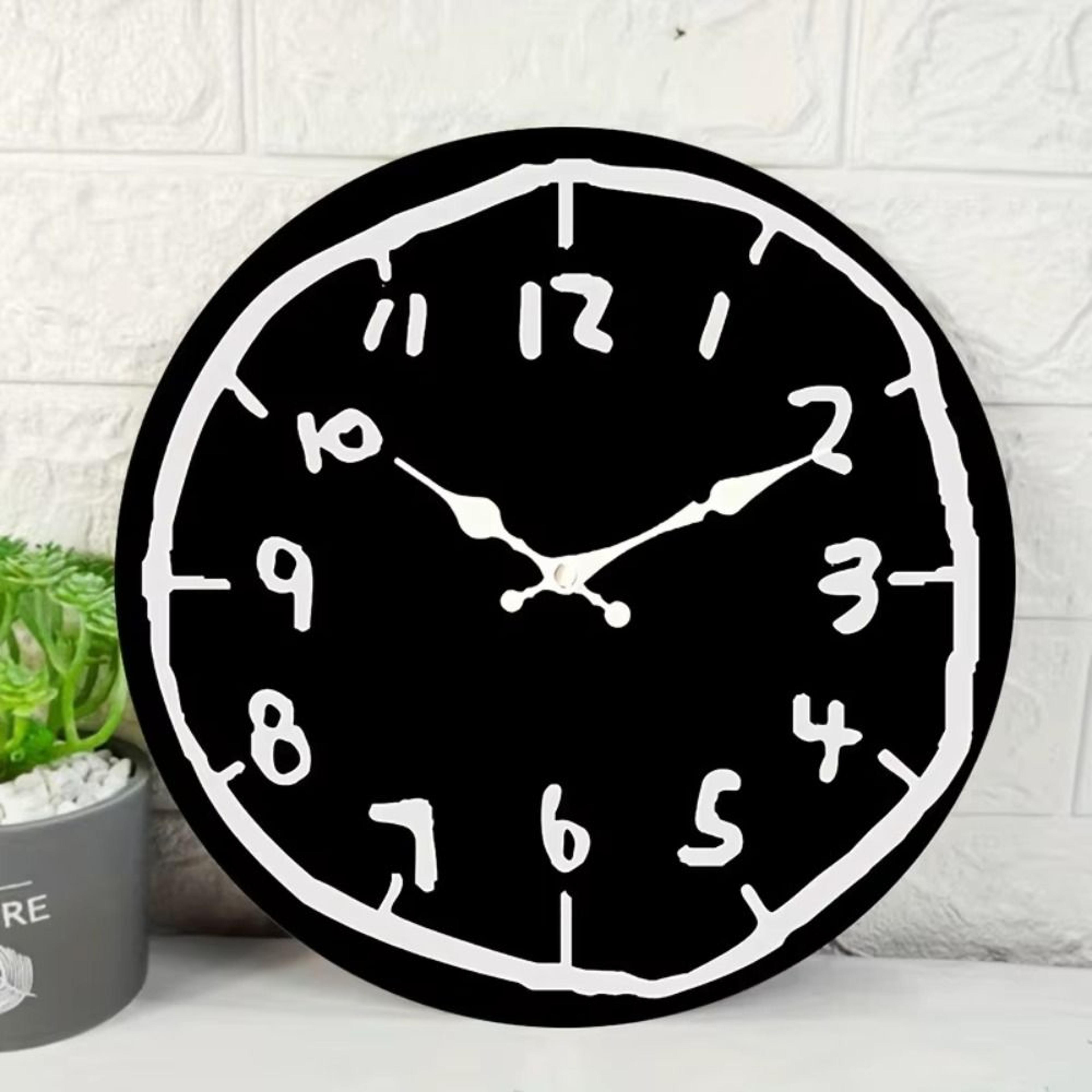 Digital Wall Clock Cartoon Design Silent Round Hanging Clock For Home Decor 0